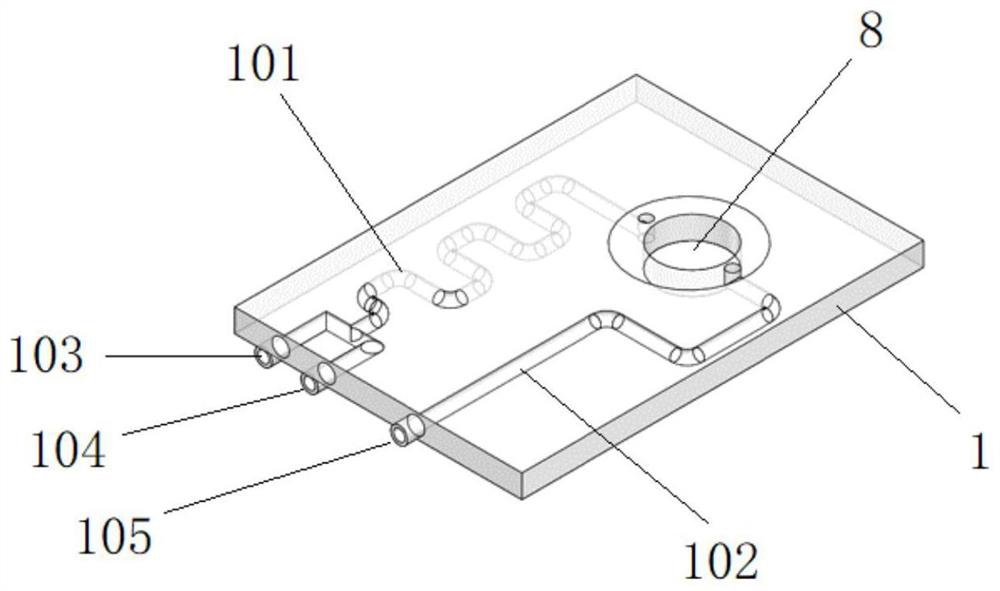 ATP fluorescent microfluidic chip, bioluminescence continuous detection system and detection method