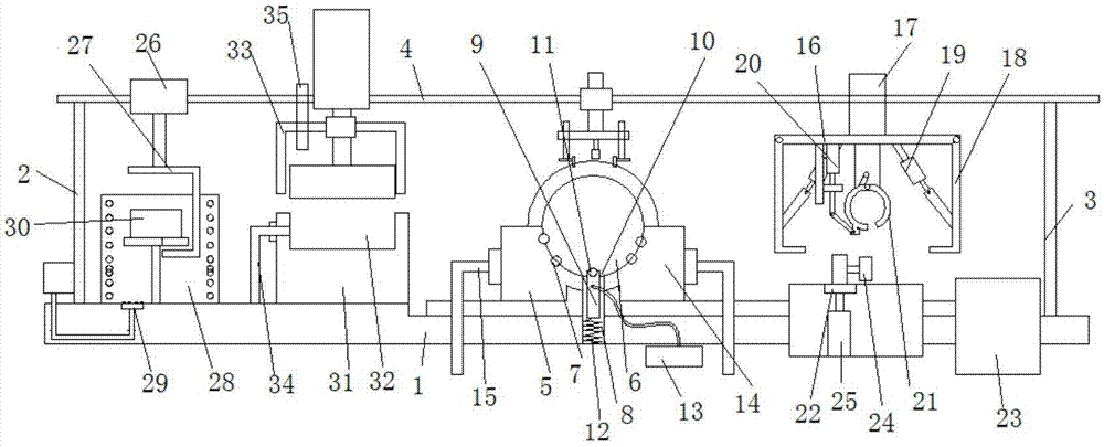 Automobile brake air inlet pipe heating forging detection device