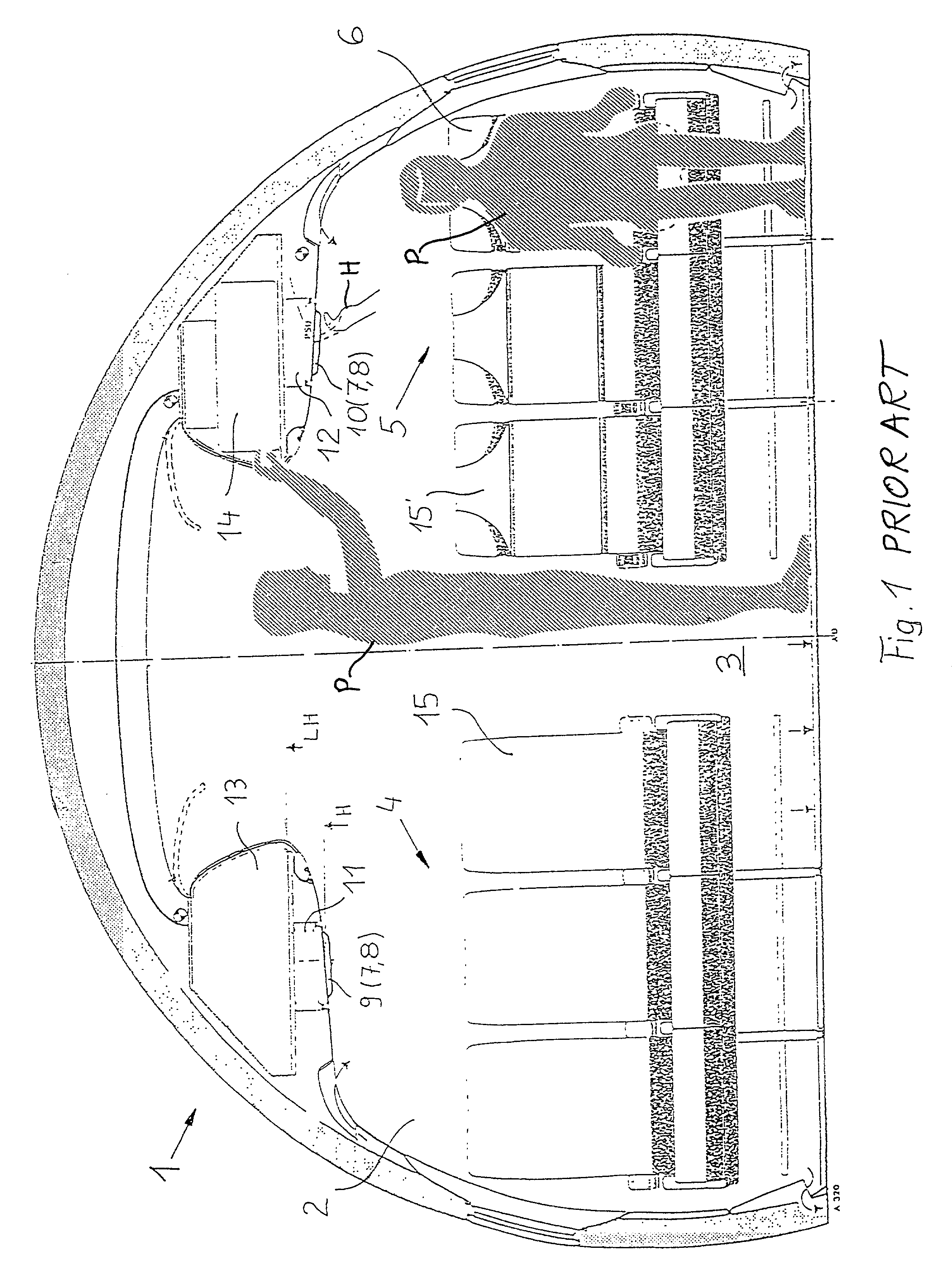 Passenger orientation arrangement in a passenger cabin