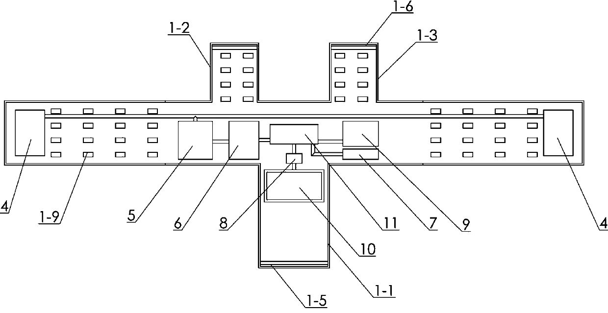 Large-resistance three-line gauntleted track railway sleeper for automatically monitoring train state