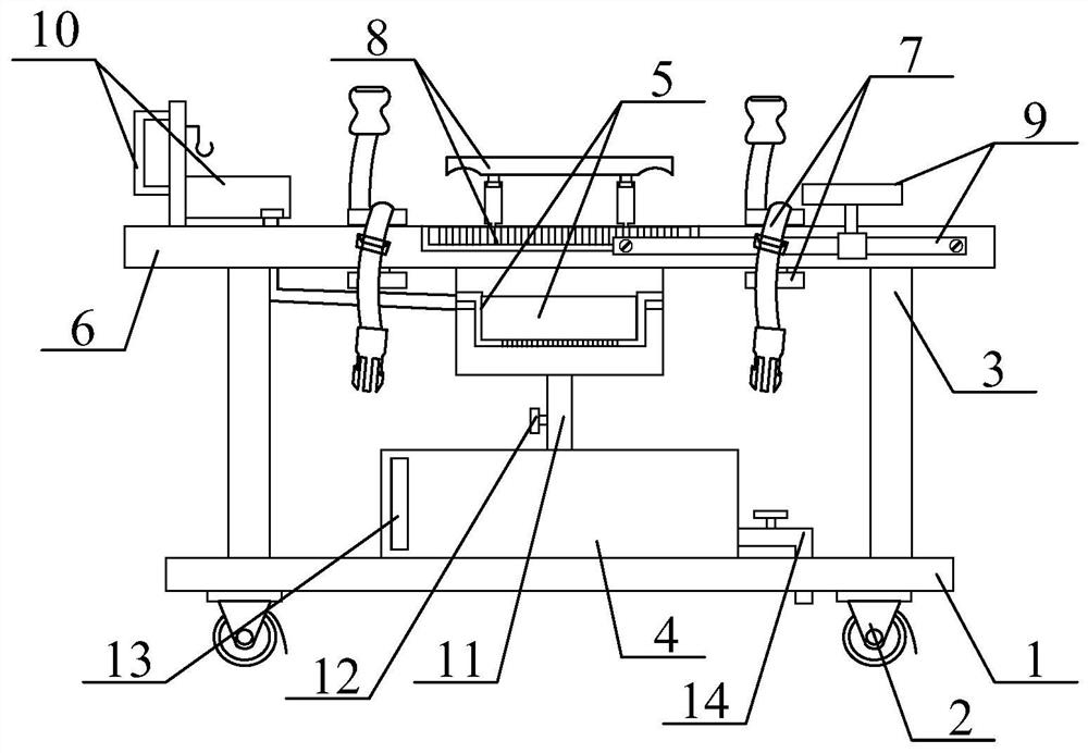 Dissection operation table for veterinary experiments