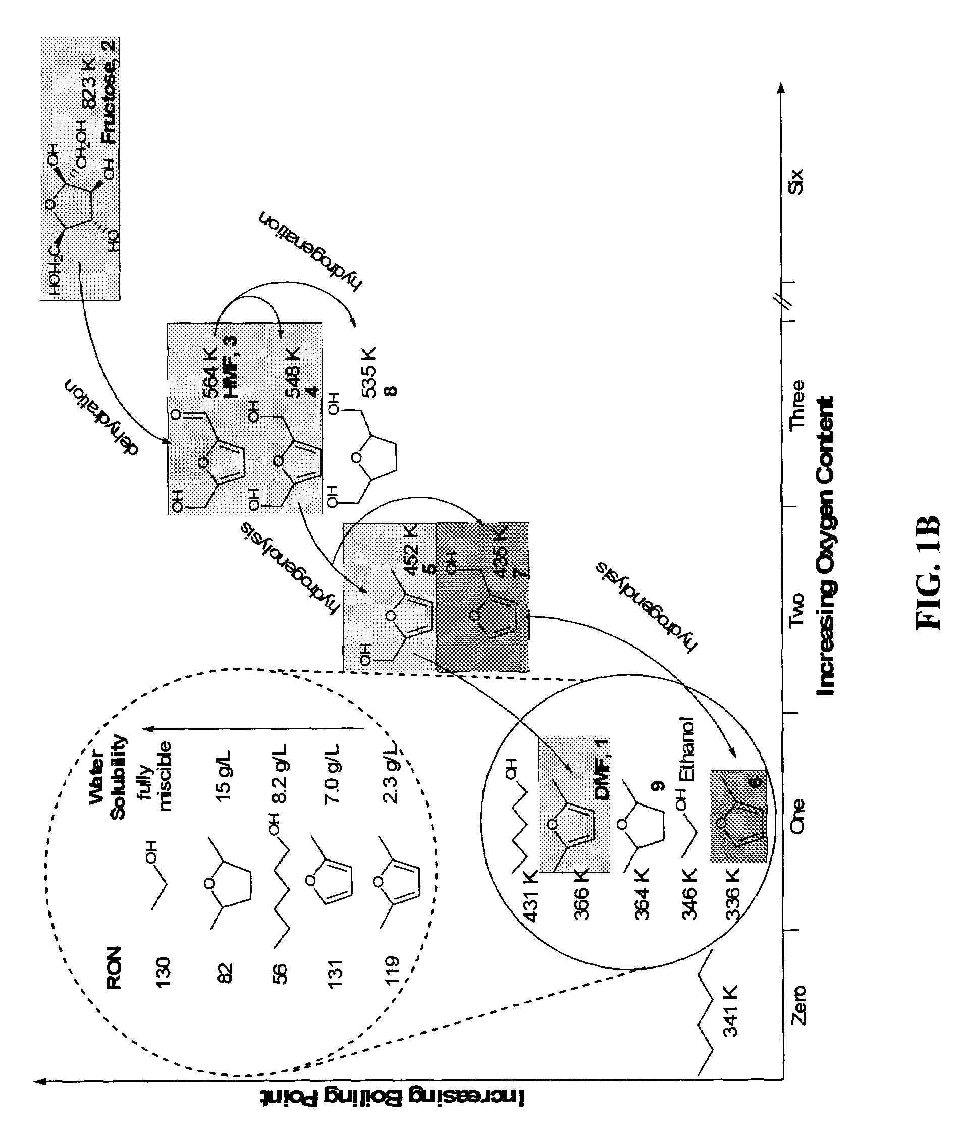 Catalytic process for producing furan derivatives in a biphasic reactor