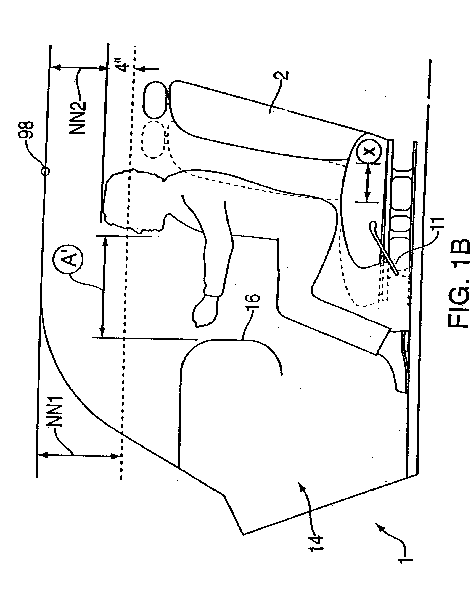 Vehicle air bag minimum distance apparatus, method and system