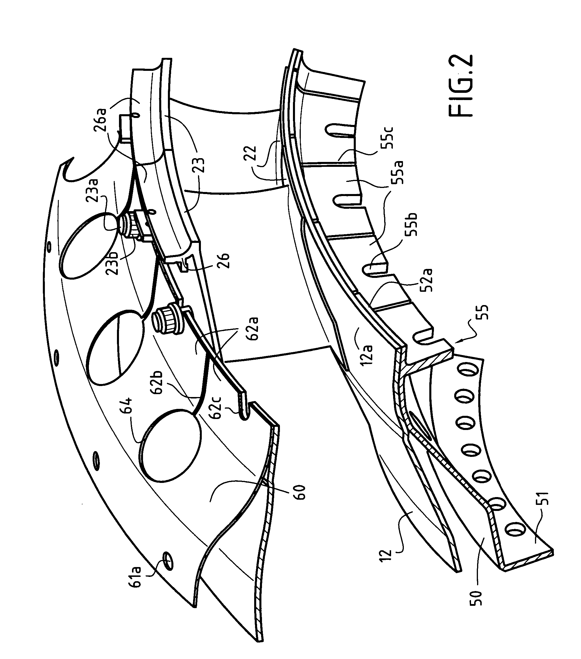 Assembly comprising a gas turbine combustion chamber integrated with a high pressure turbine nozzle