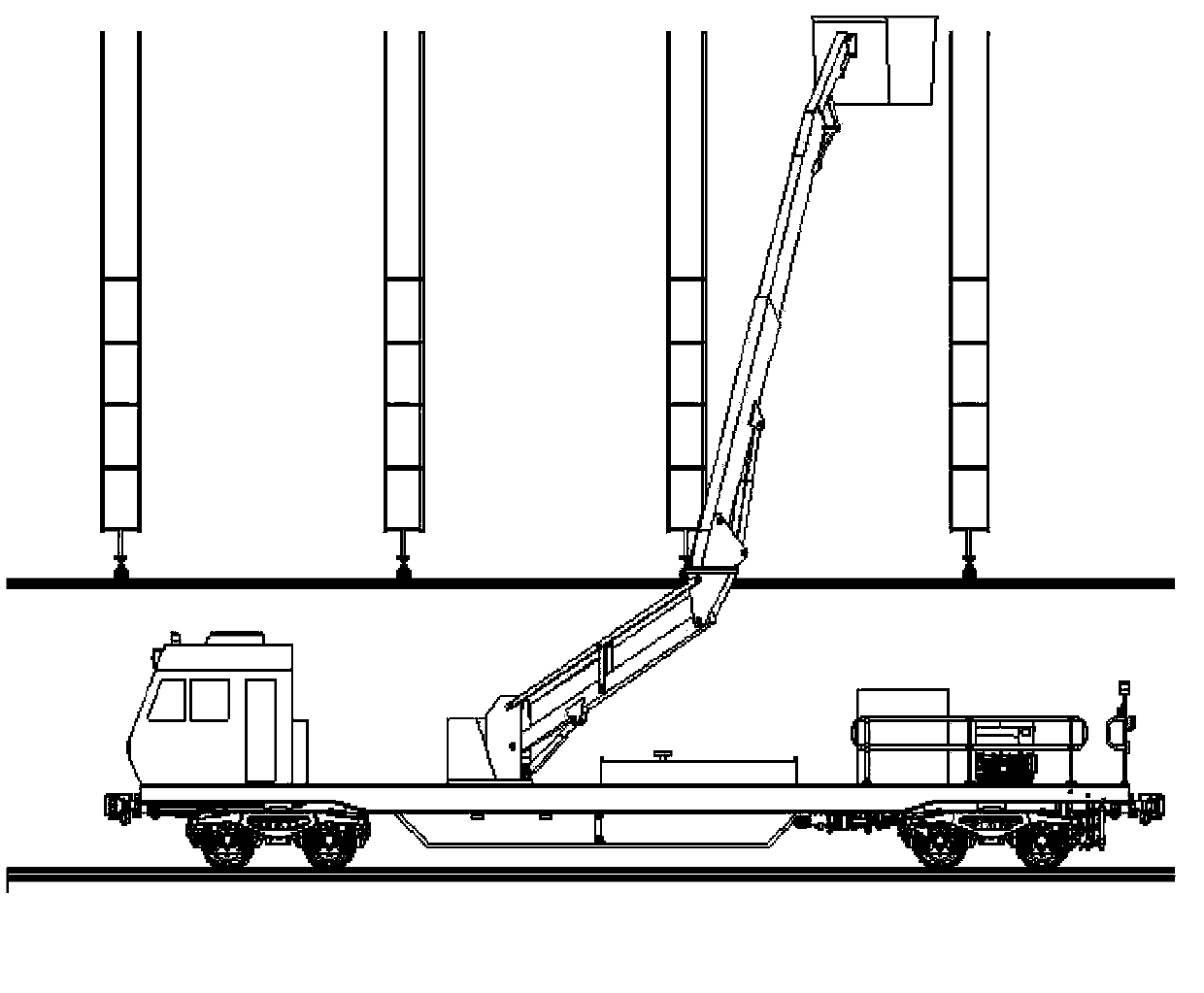 Aerial operation comprehensive vehicle for metro washing