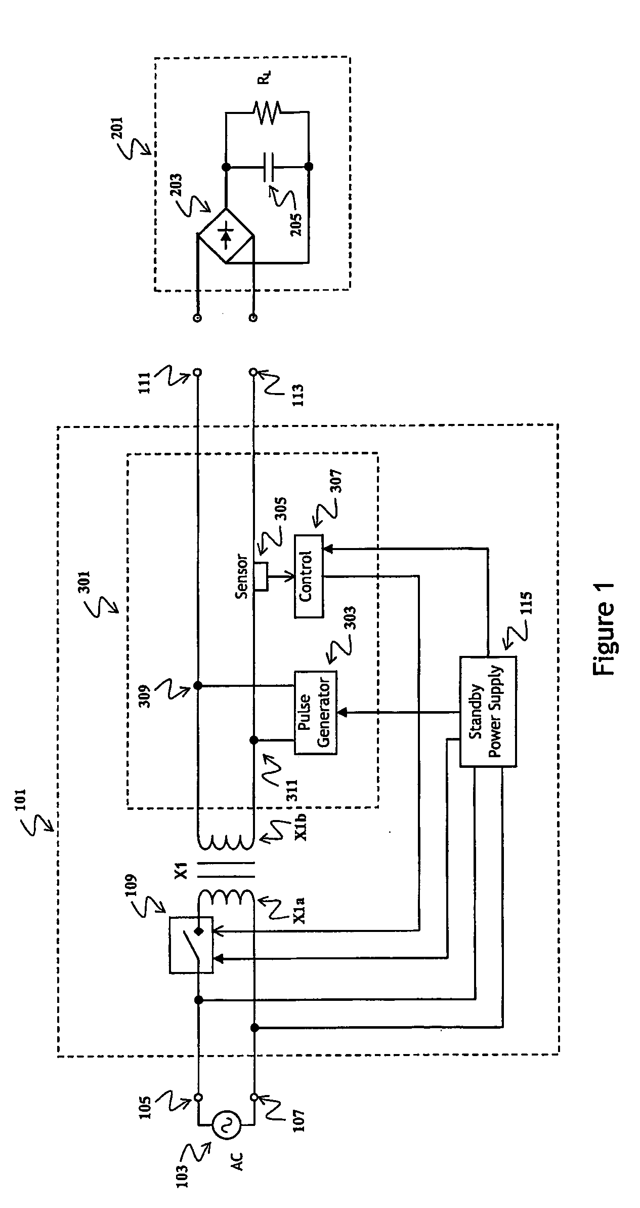 Load detector for an AC-AC power supply