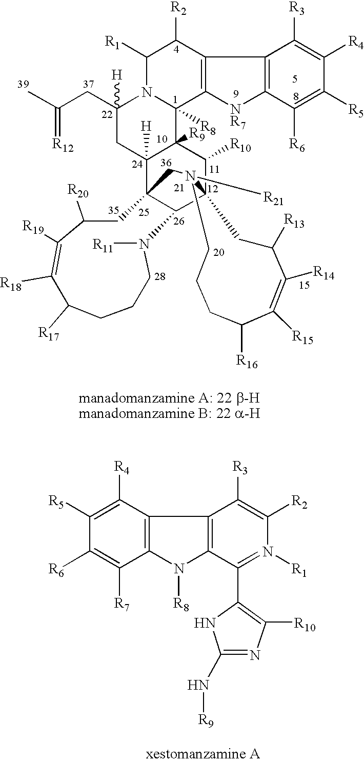 Methods of treating disease through the administration of a manzamine analog or derivative