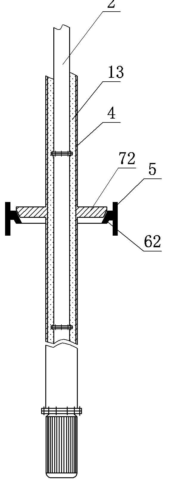 Hard-pipe type water outlet and return device in same water source well for water source heat pump central air conditioner