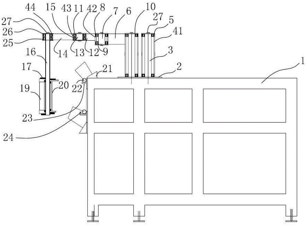 A tooling structure that can ensure the verticality of welding of reinforcement ribs, support columns and guide rails