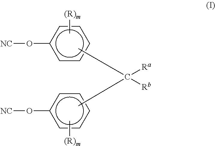 Aromatic dicyanate compounds with high aliphatic carbon content