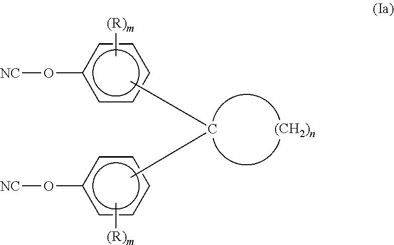 Aromatic dicyanate compounds with high aliphatic carbon content