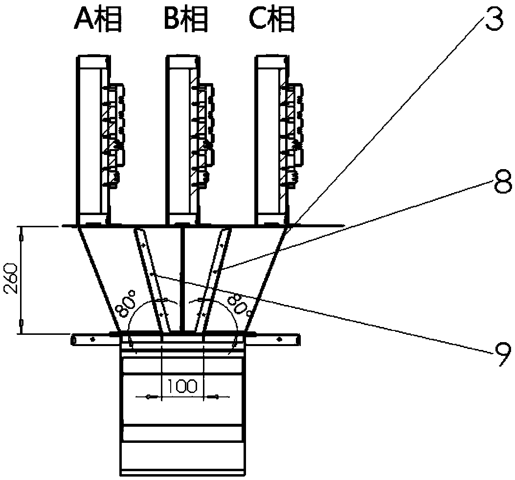 Inverter heat-radiating device with air duct partition plates