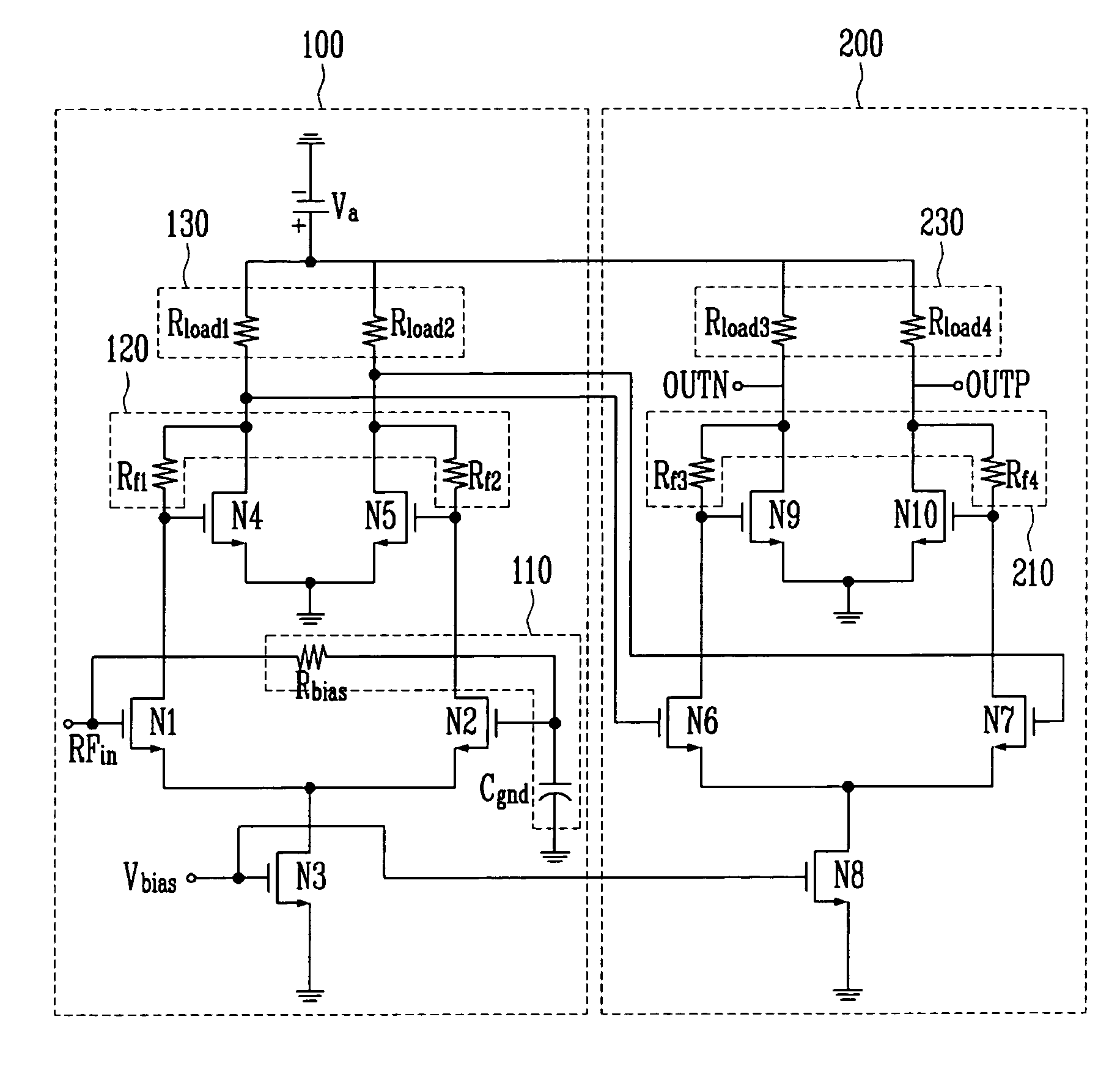 Active balun device