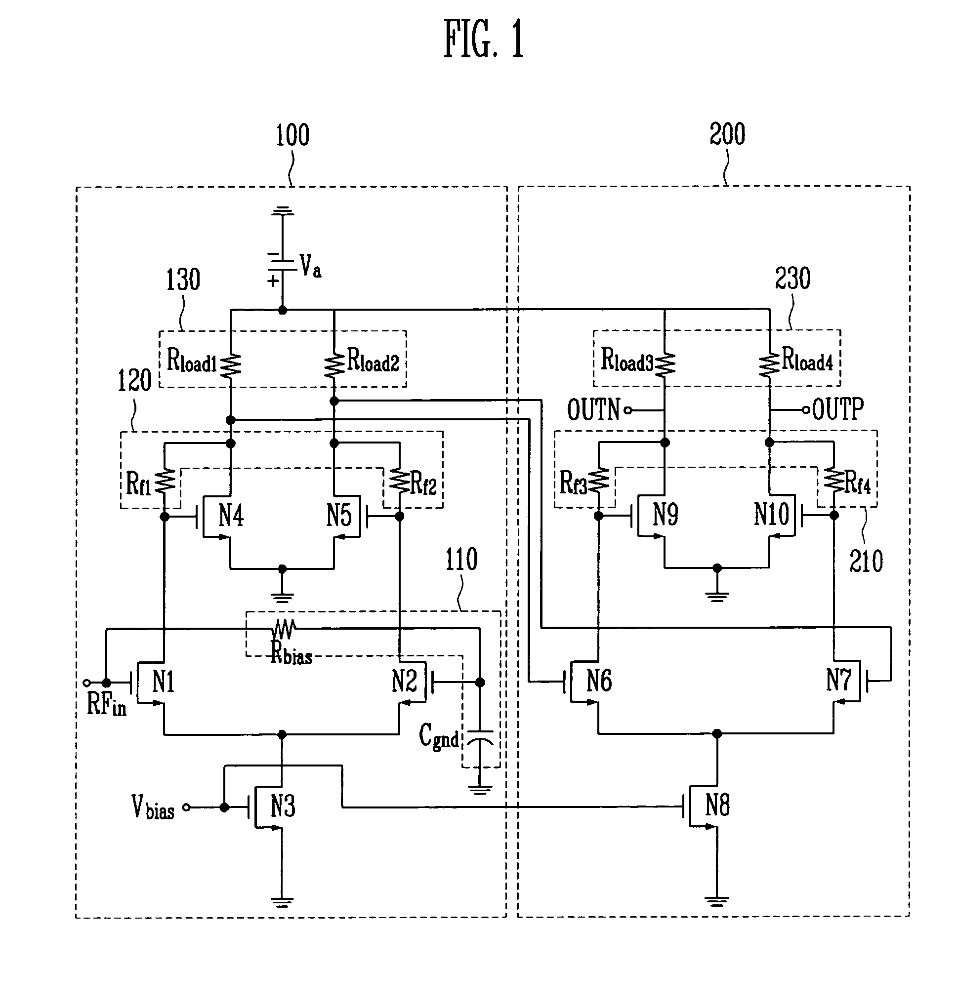 Active balun device