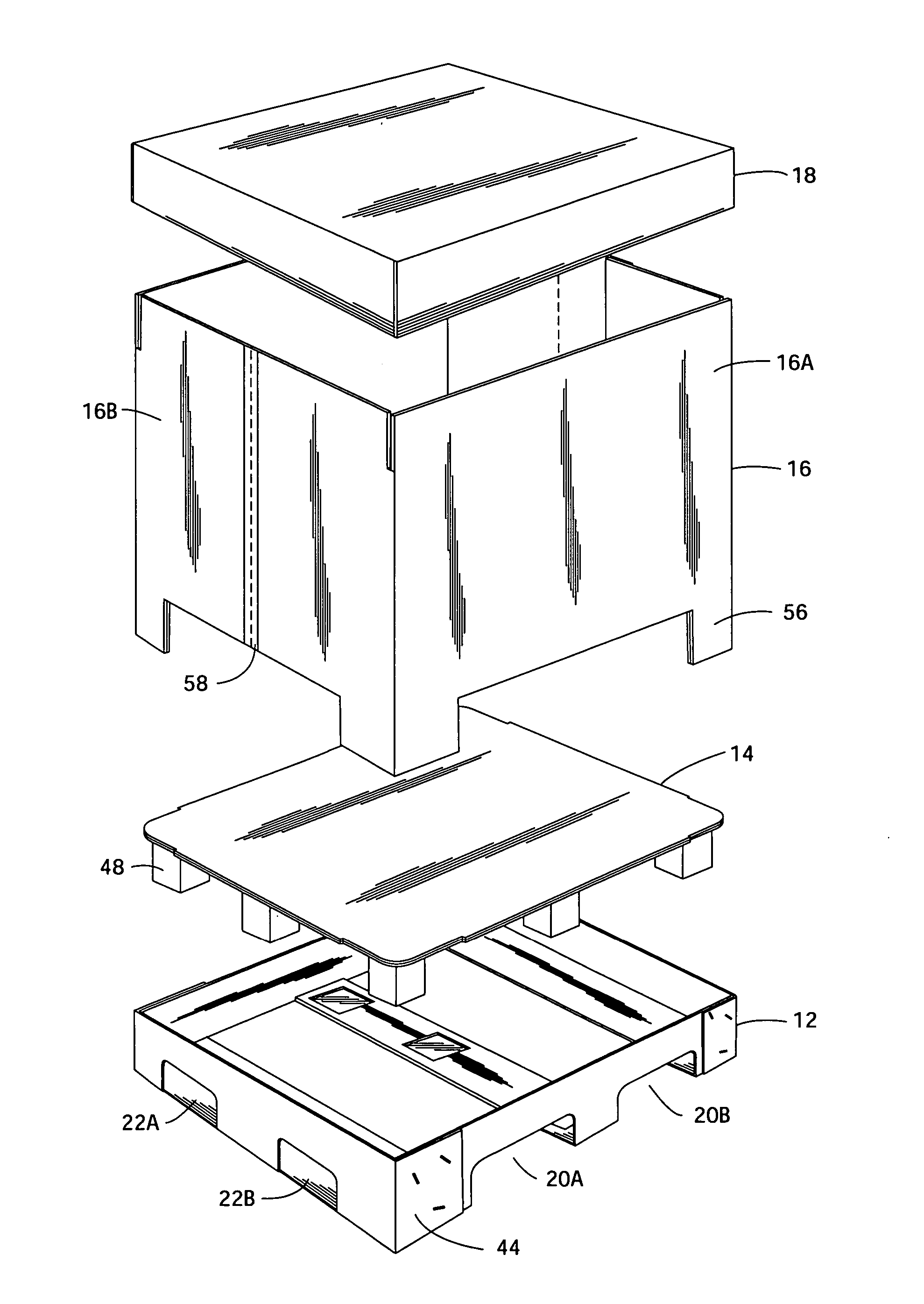 Self-locking pallet assembly