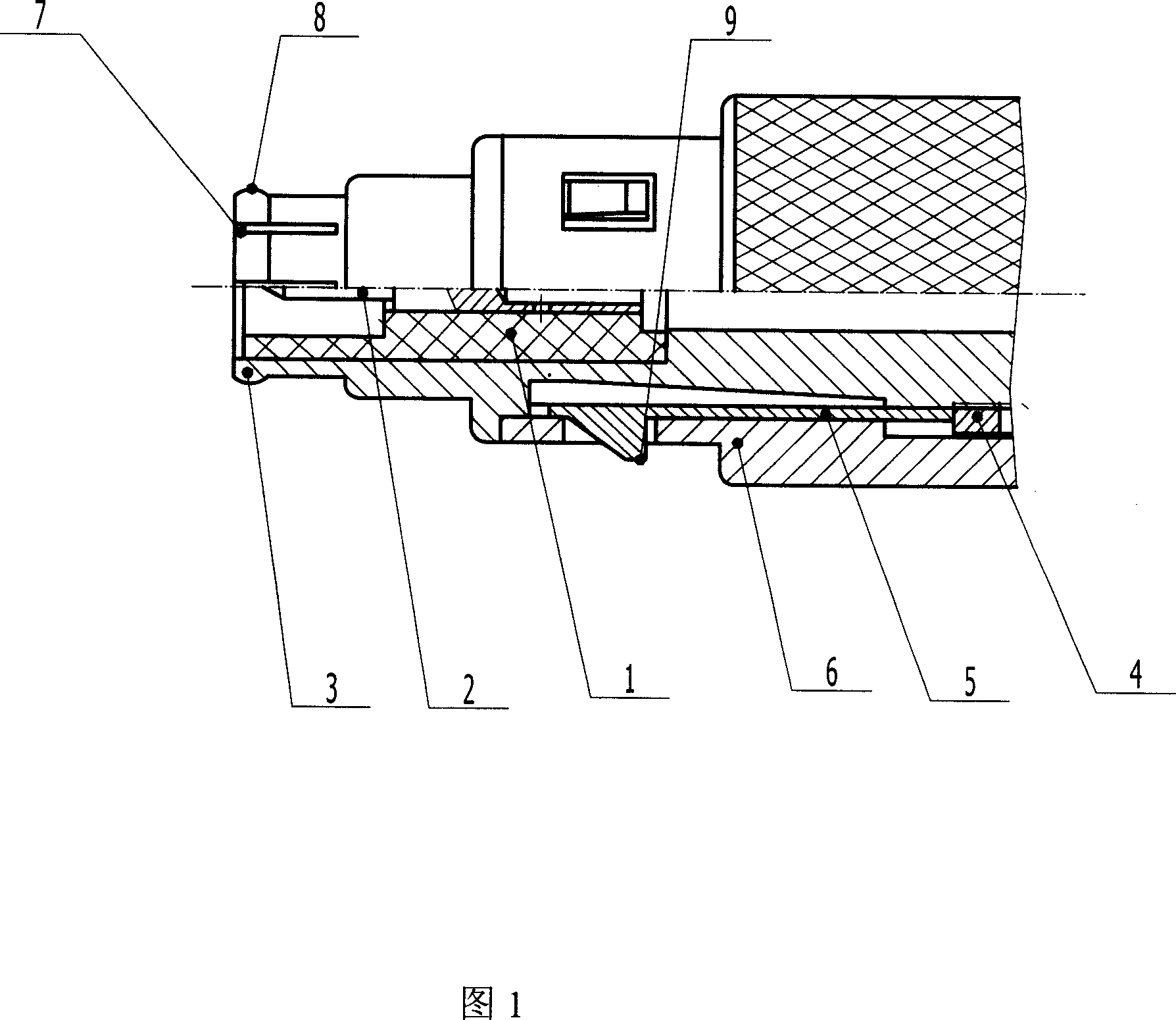 Seal radiofrequency coaxial connector with self locking mechanism