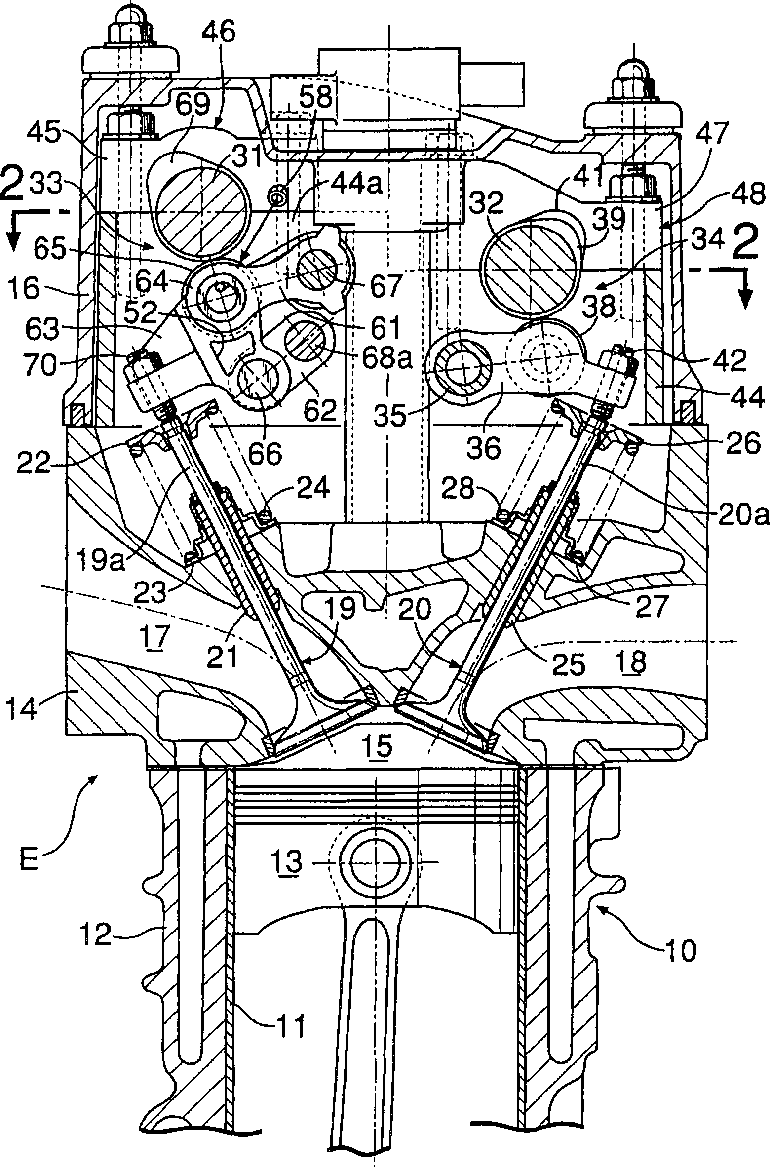 Valve operating device for engine