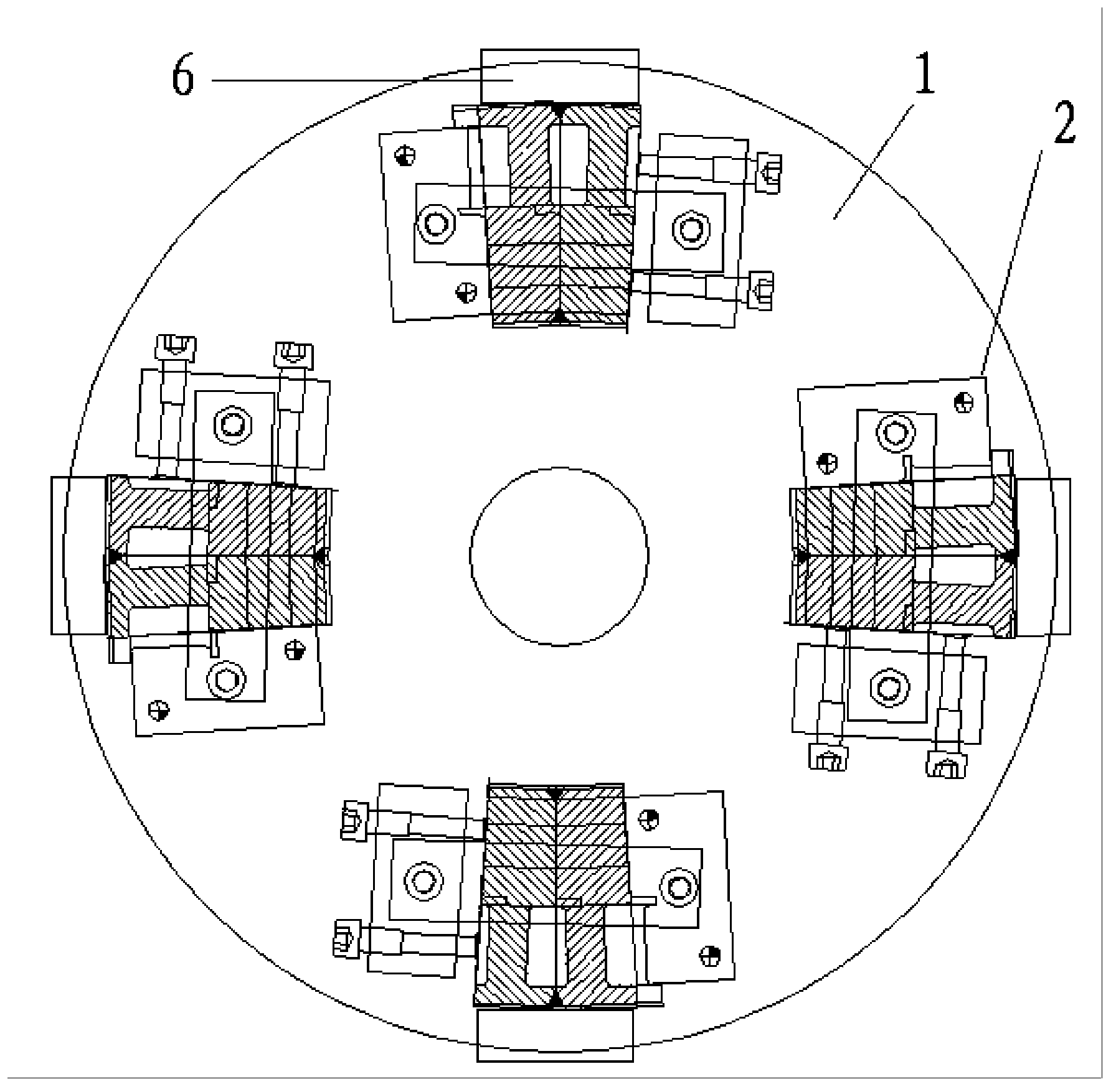 Group machining tooling and process for steam turbine blade multi-pass arc surface