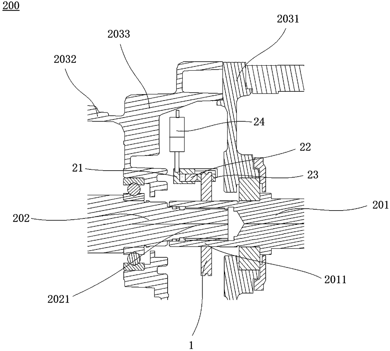 Parking device, power driving system and vehicle