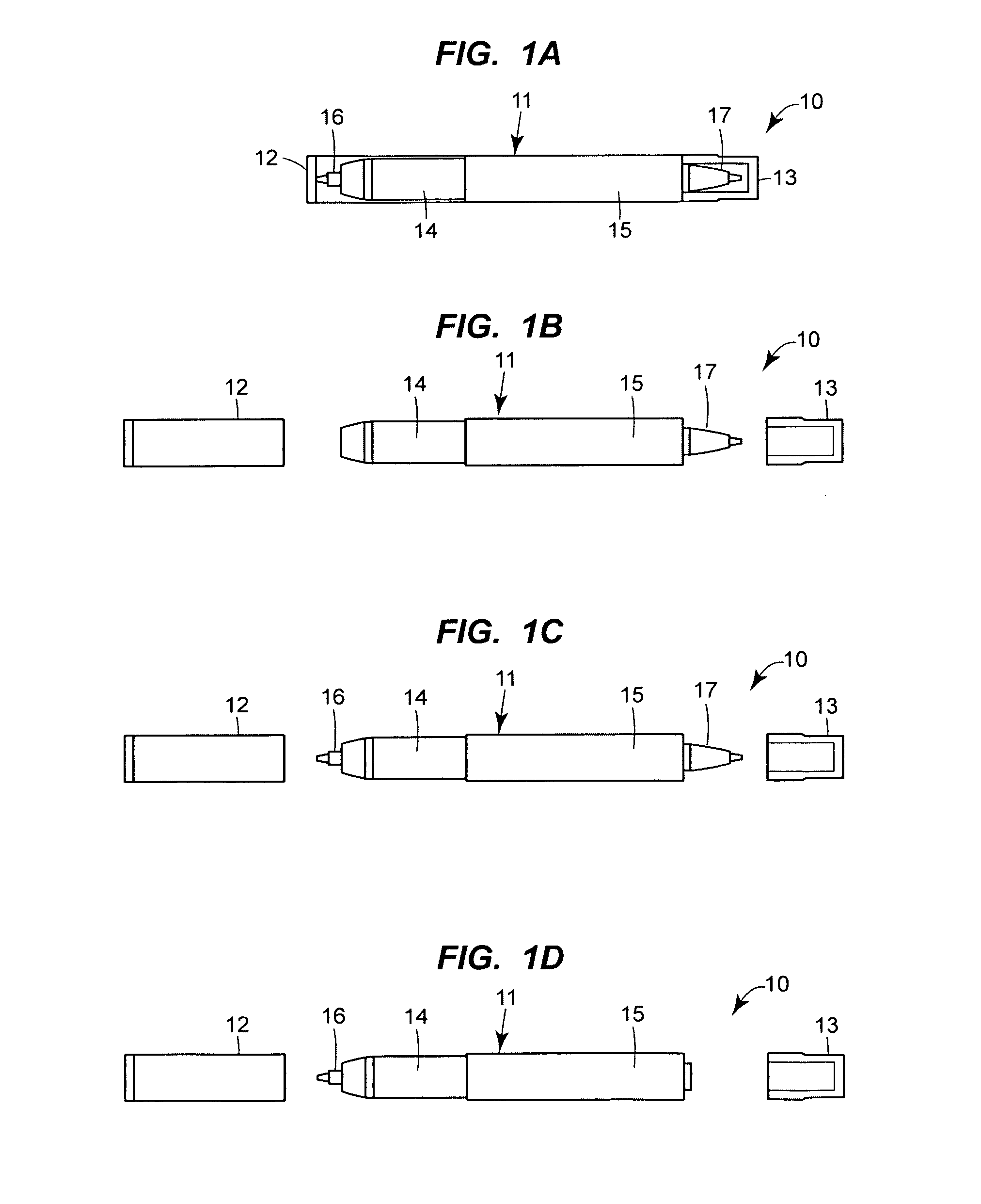 Writing instruments with eradicable inks and eradicating fluids