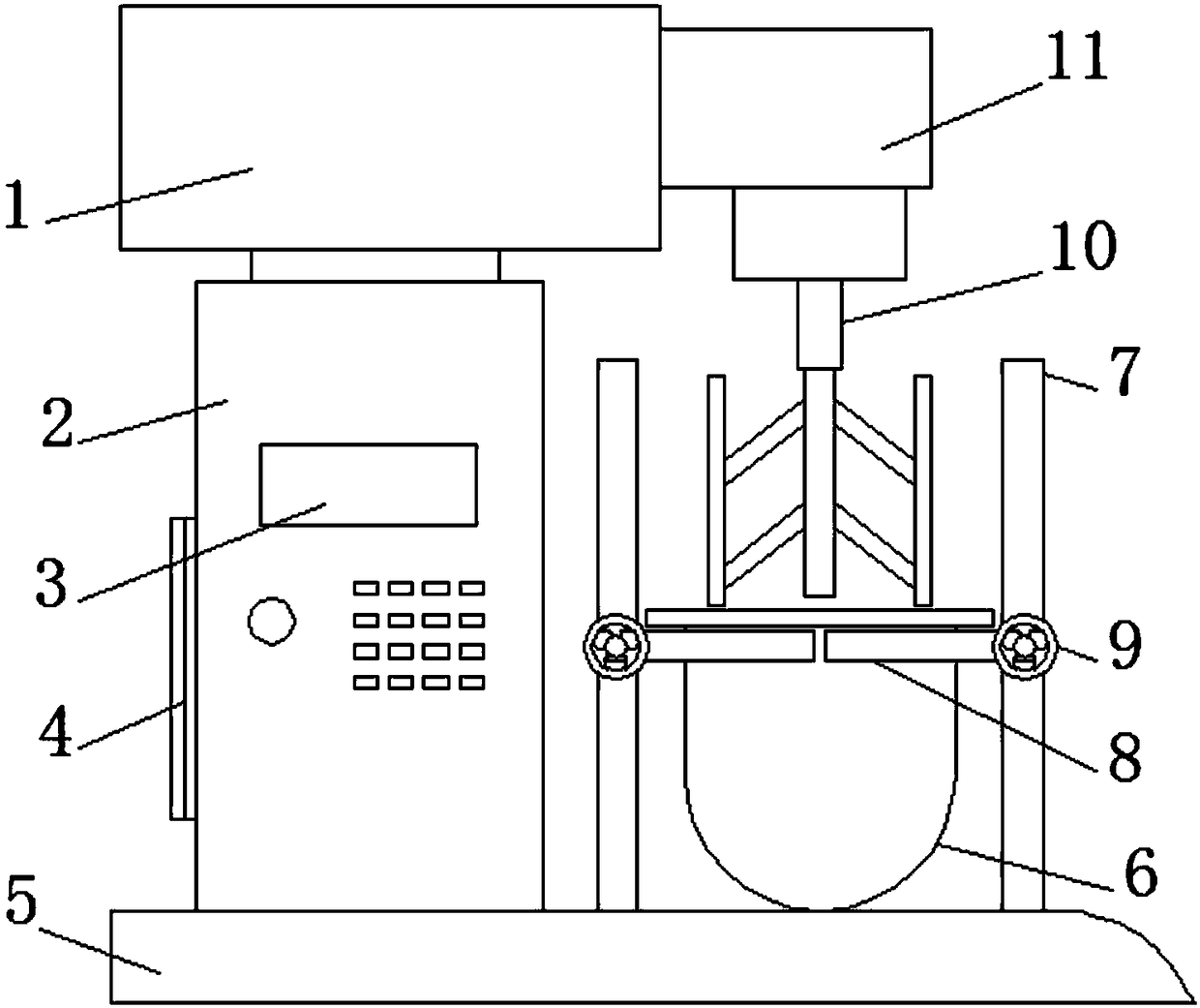 Raw material stirring device used for production of nipple