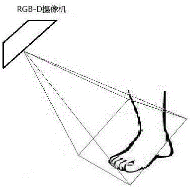 A method of measuring three-dimensional foot shape information and three-dimensional reconstruction model of the foot using rgb-d camera