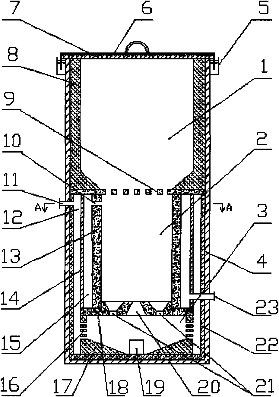 Household up-draft biomass gasification device