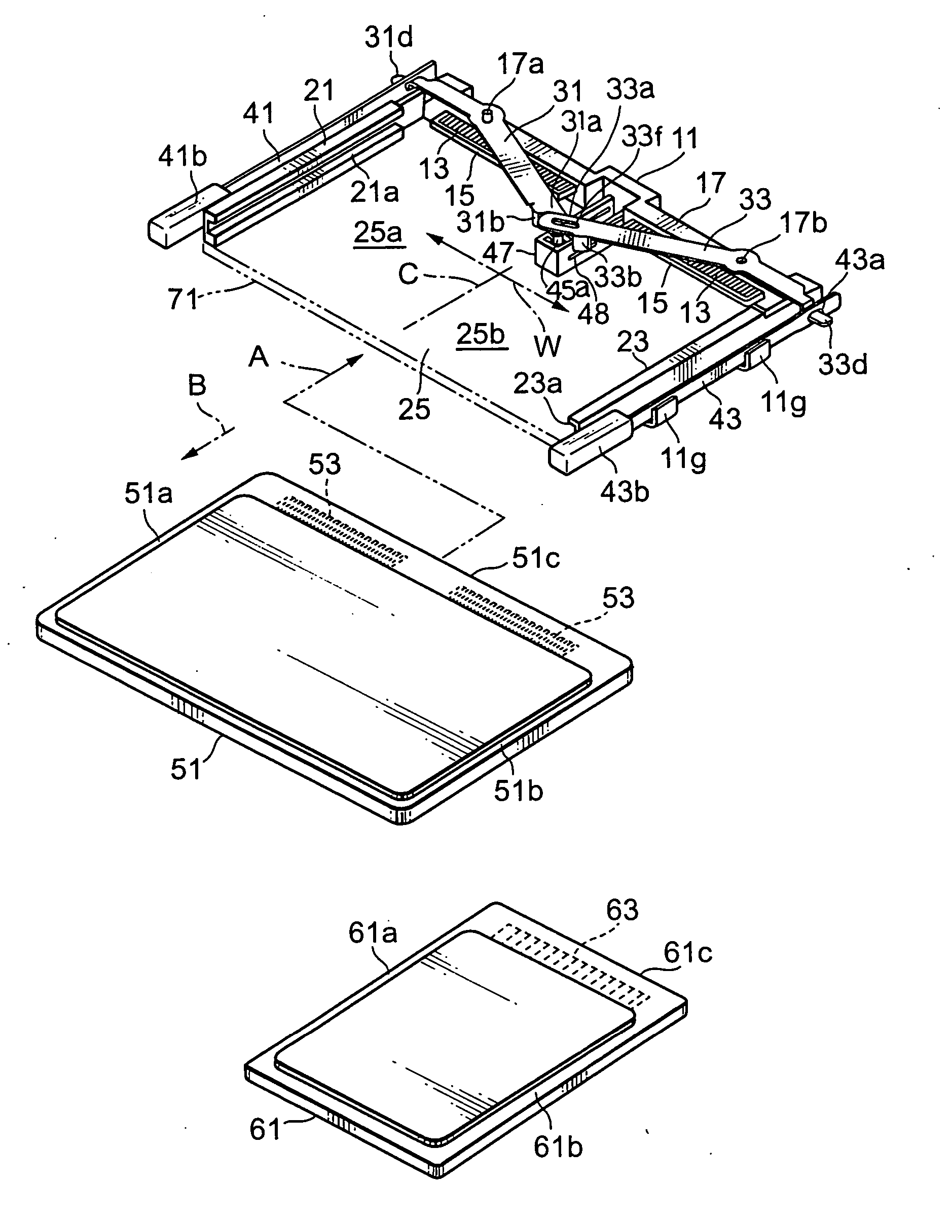 Card connector having an eject mechanism adaptable to a plurality of kinds of cards different in size