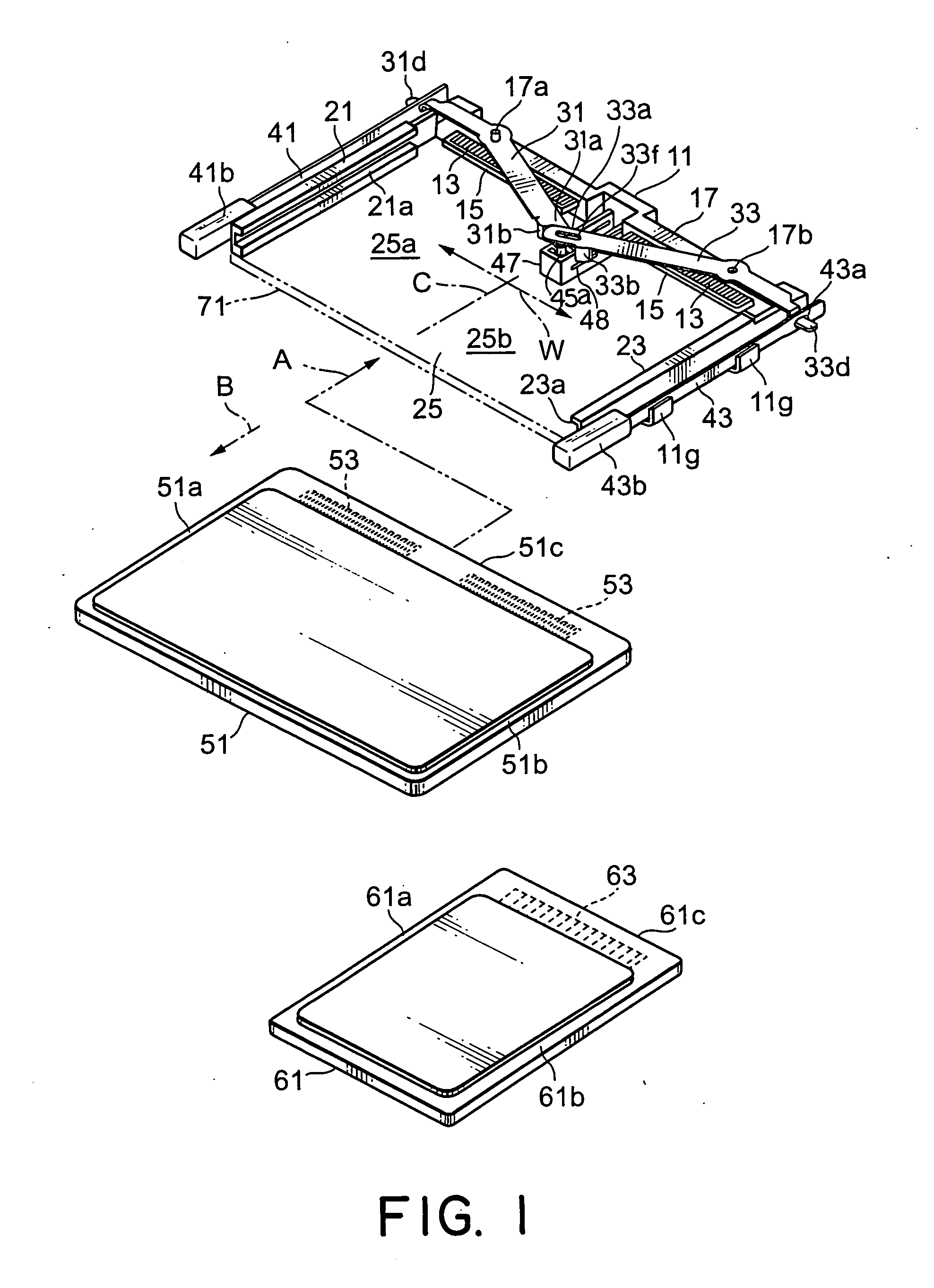 Card connector having an eject mechanism adaptable to a plurality of kinds of cards different in size