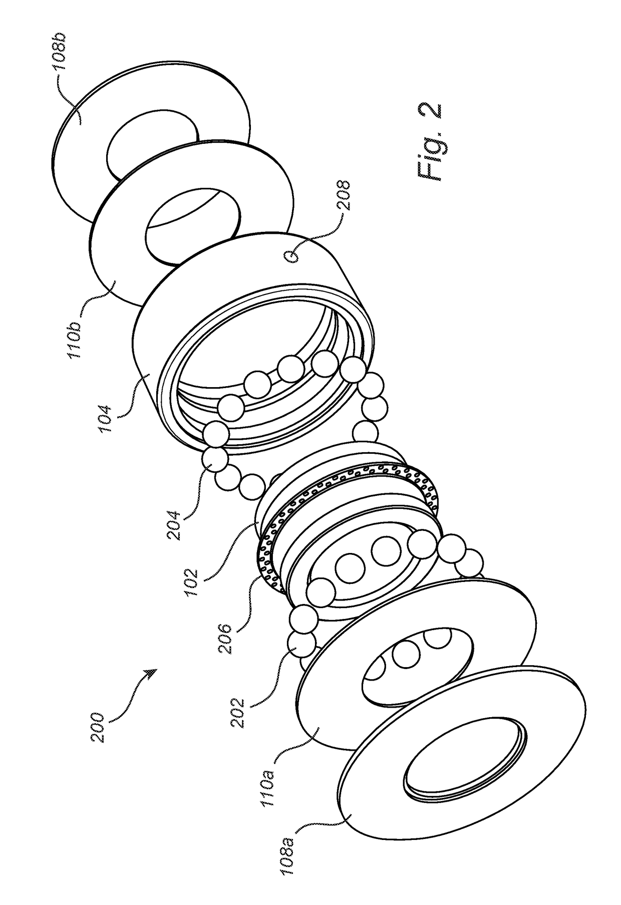 Capacitance measurement in a bearing