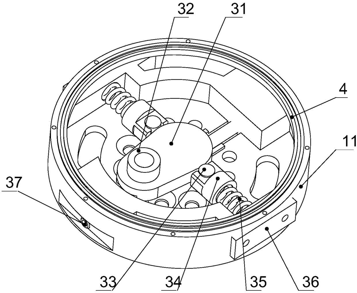 Robot joint variable rigidity module based on cam type lever structure