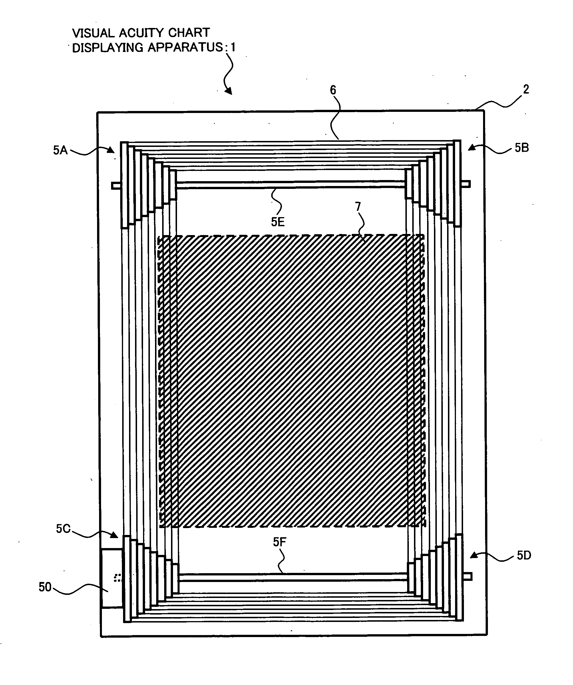 Visual acuity chart displaying apparatus and optometry apparatus