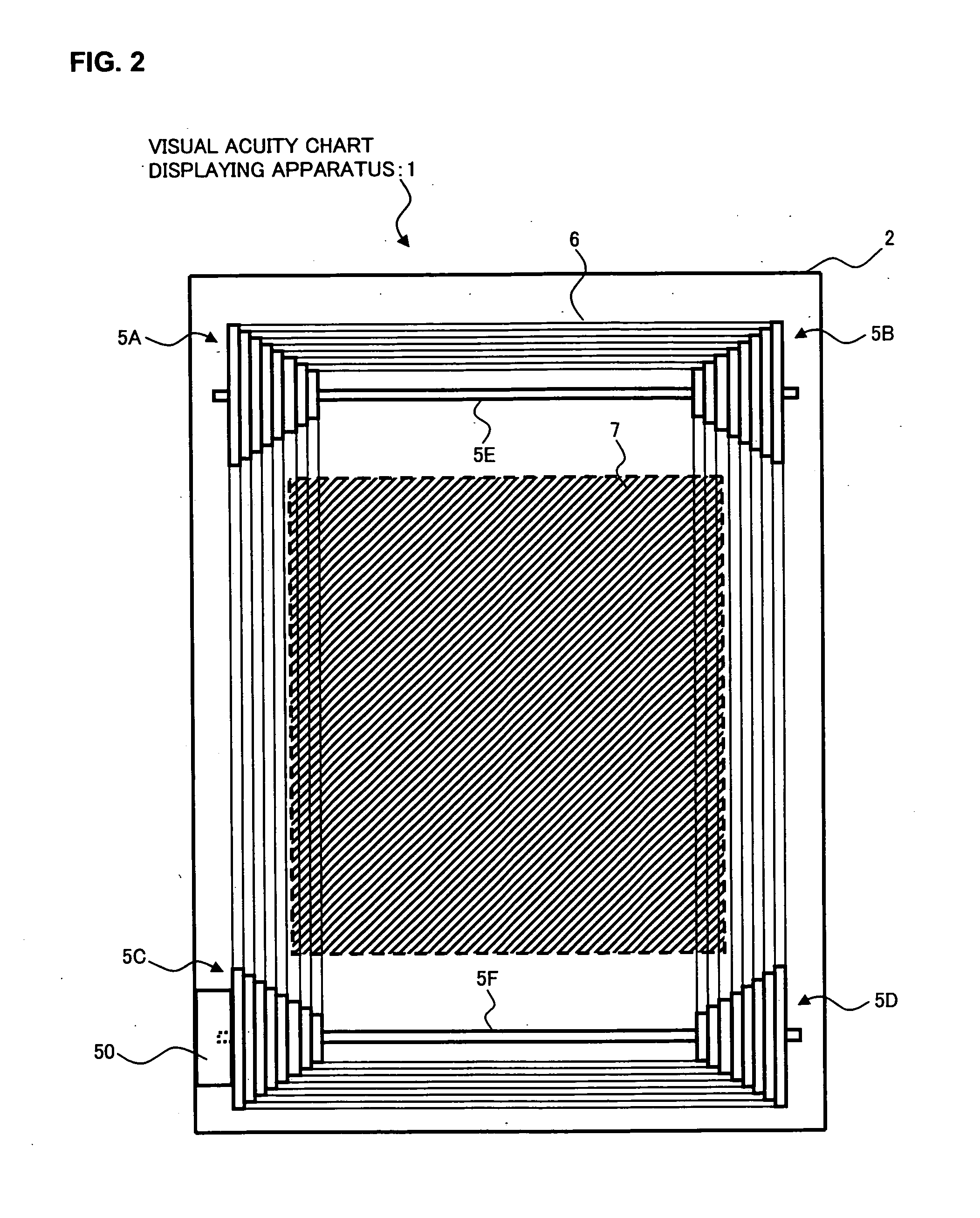 Visual acuity chart displaying apparatus and optometry apparatus