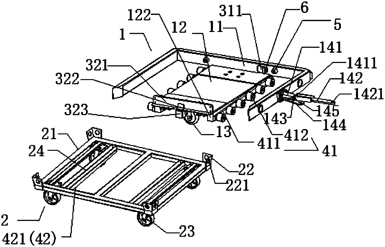 Master-slave trolley capable of quickly turning over goods