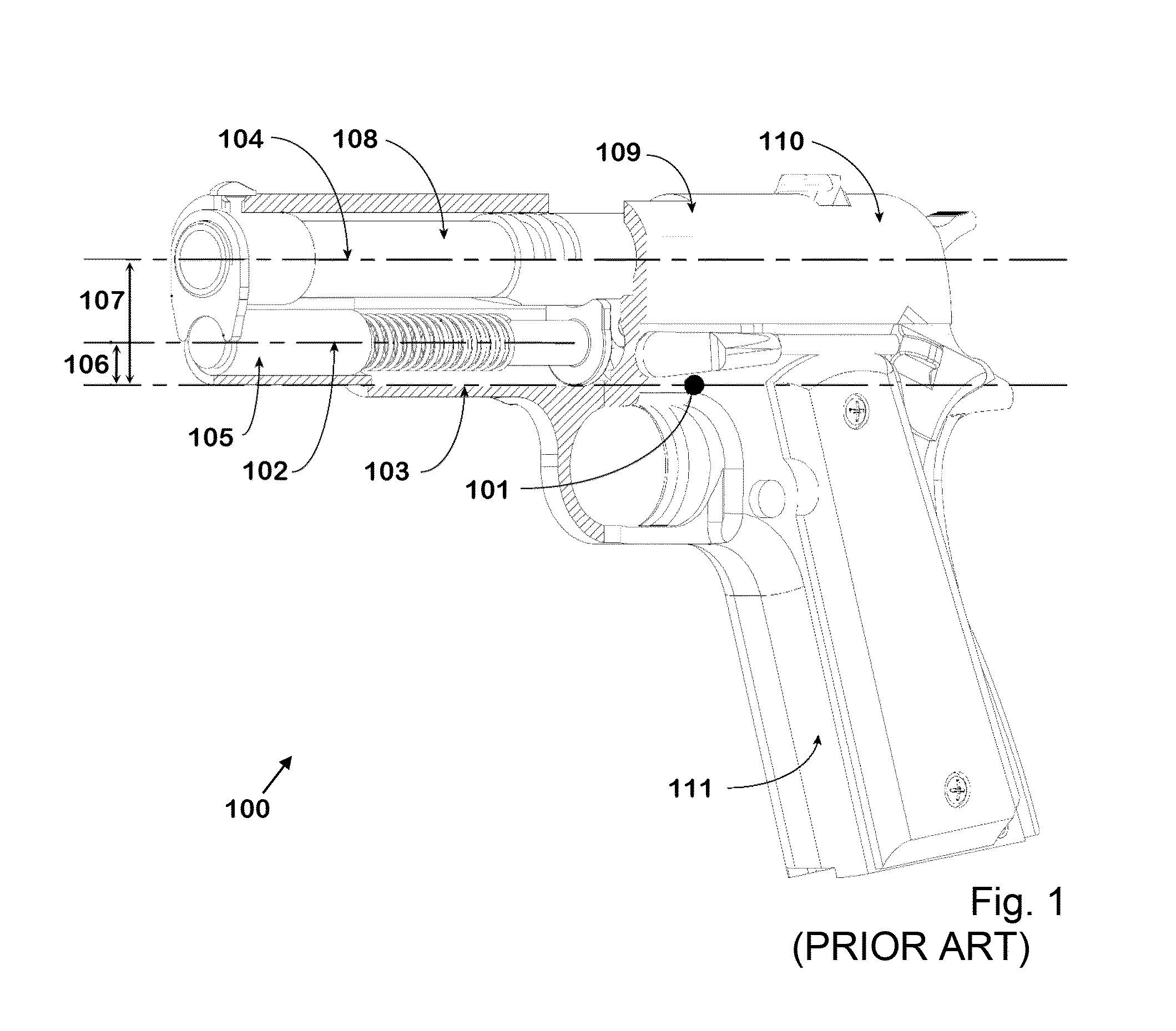 Recoil attenuating mechanism for a firearm