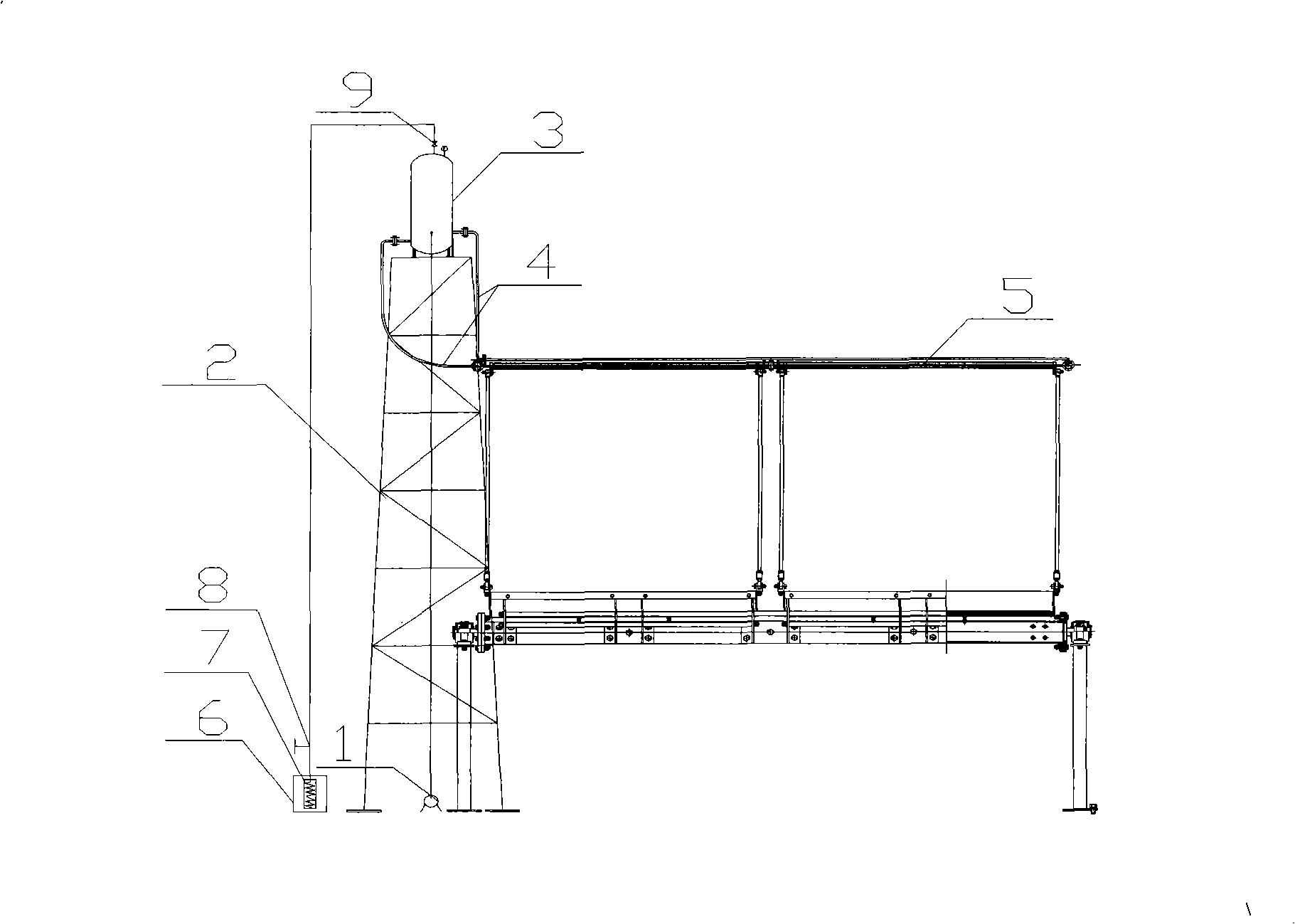 Gas-liquid two-phase separation type gravity assisted heat pipe solar boiler