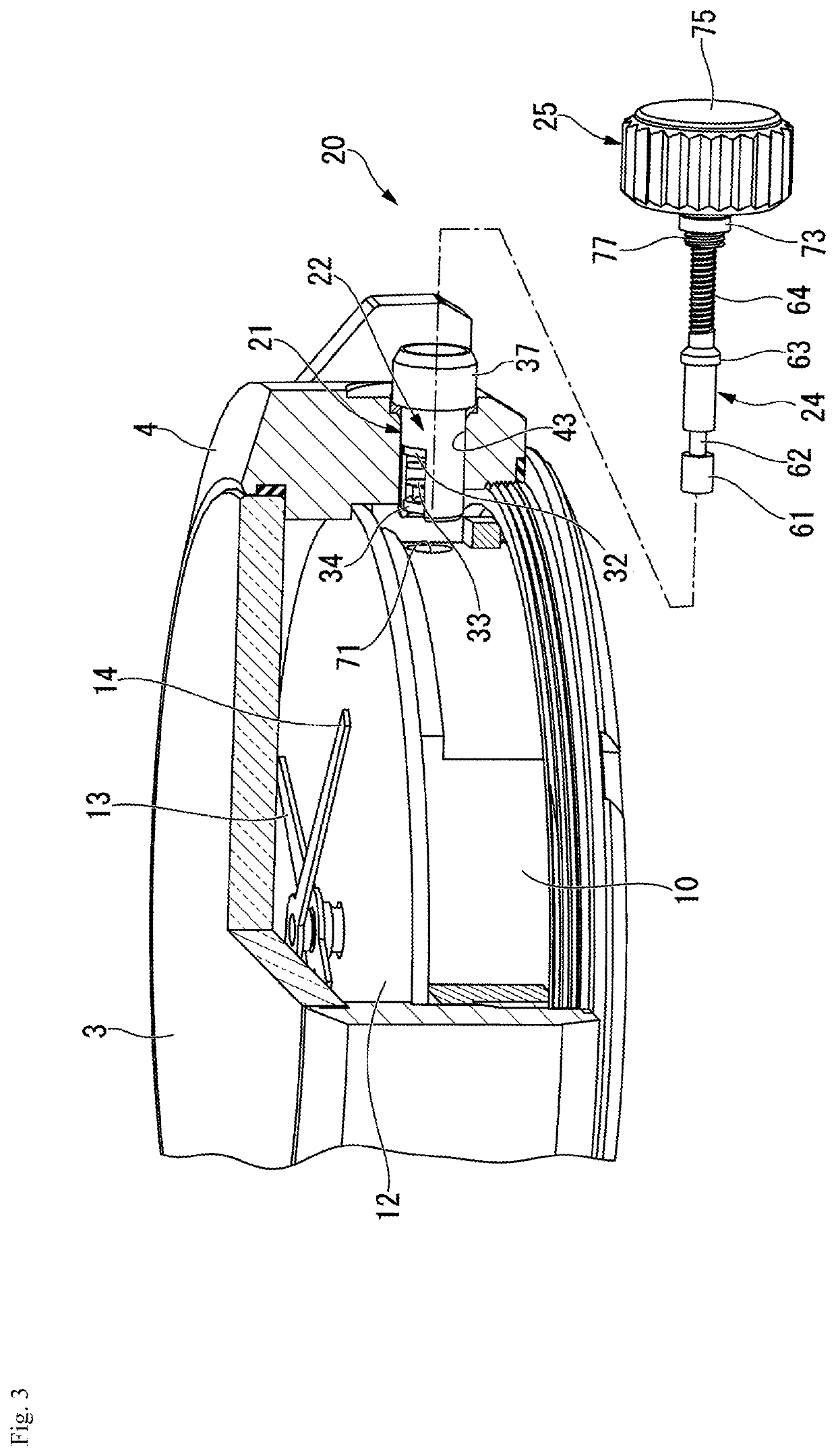 Crown lock mechanism-installed timepiece