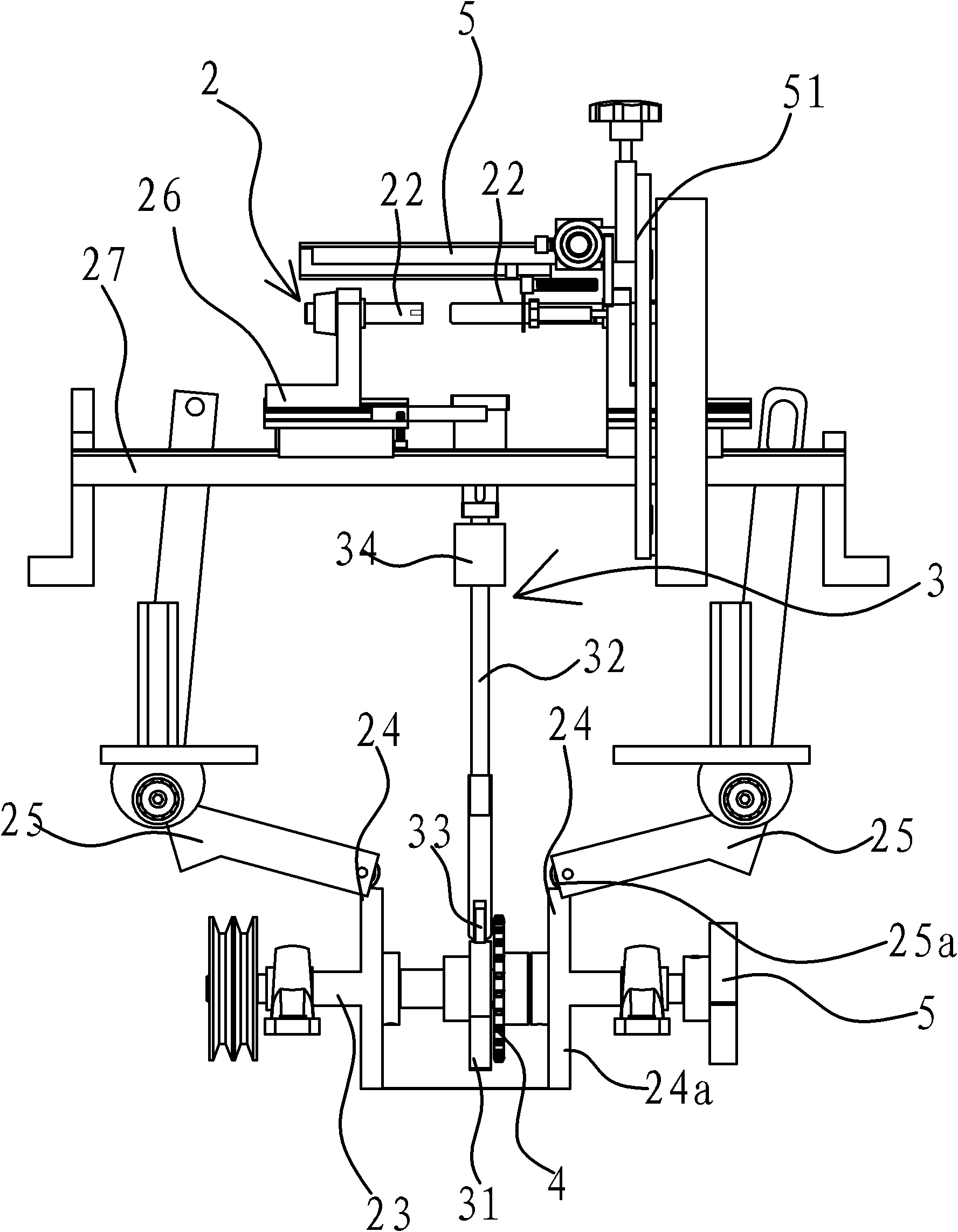 Screen printing device in automatic round-surface screen printing machine