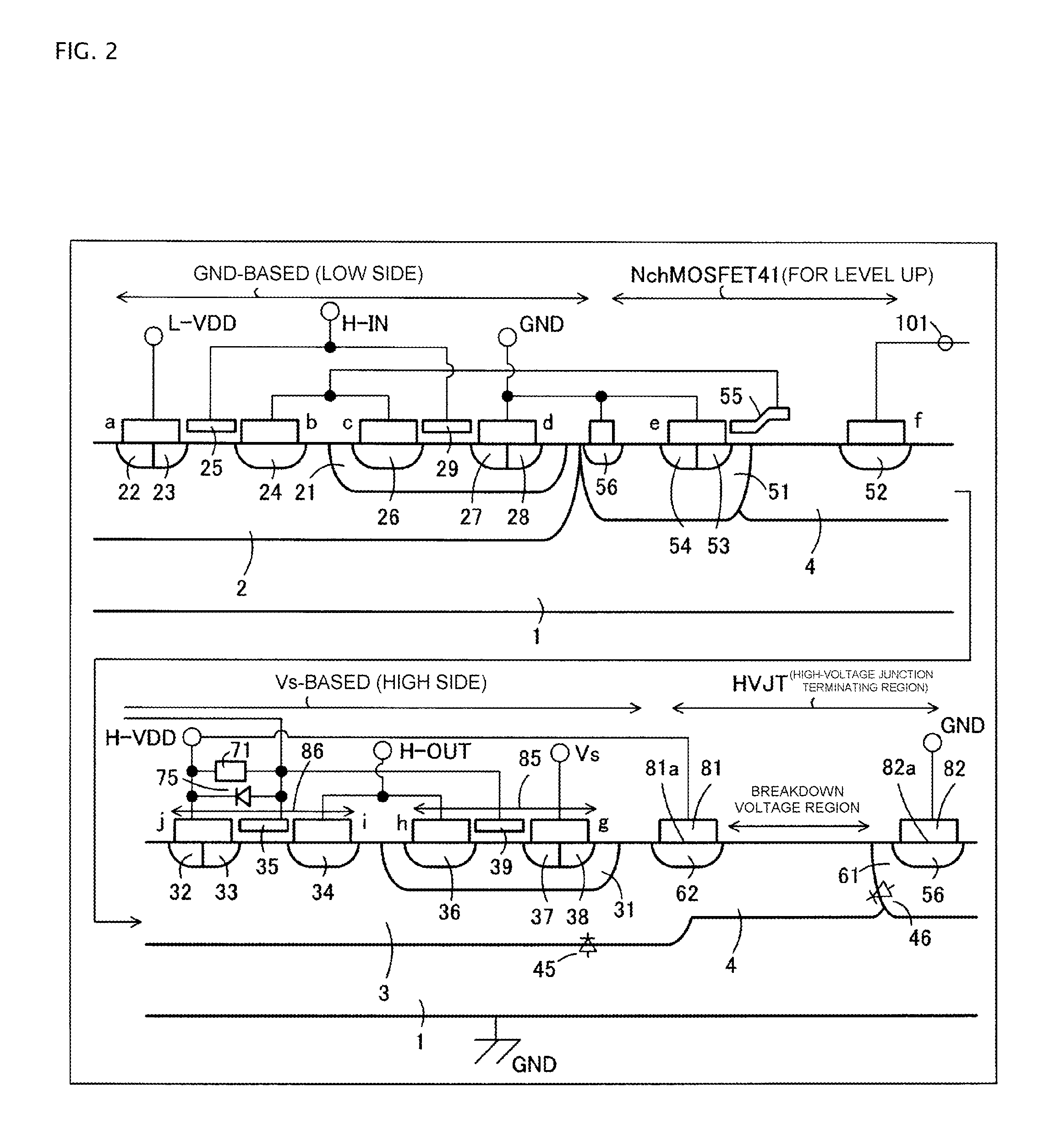 High-voltage integrated circuit device