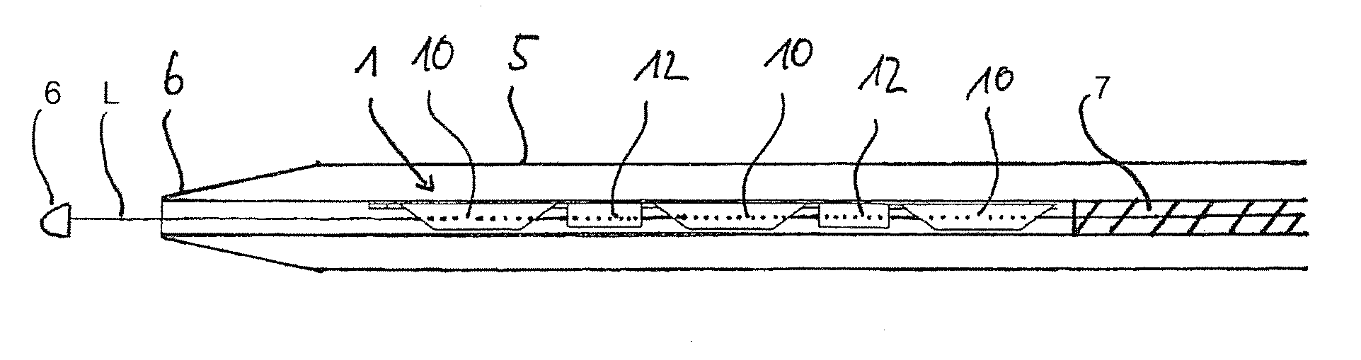 Arrangement for implanting stent elements in or around a hollow organ