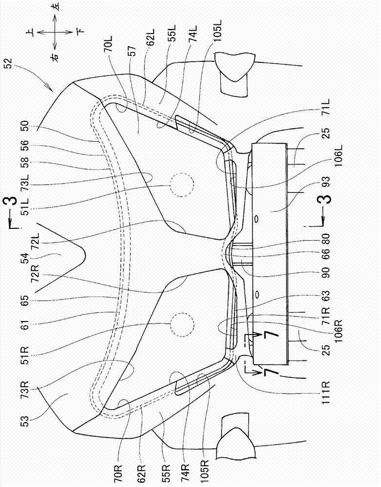 Foreside structure of astride type vehicle