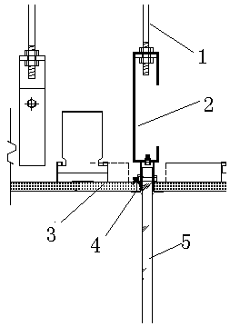 Mounting method of glass smoke-blocking vertical wall of suspended ceiling