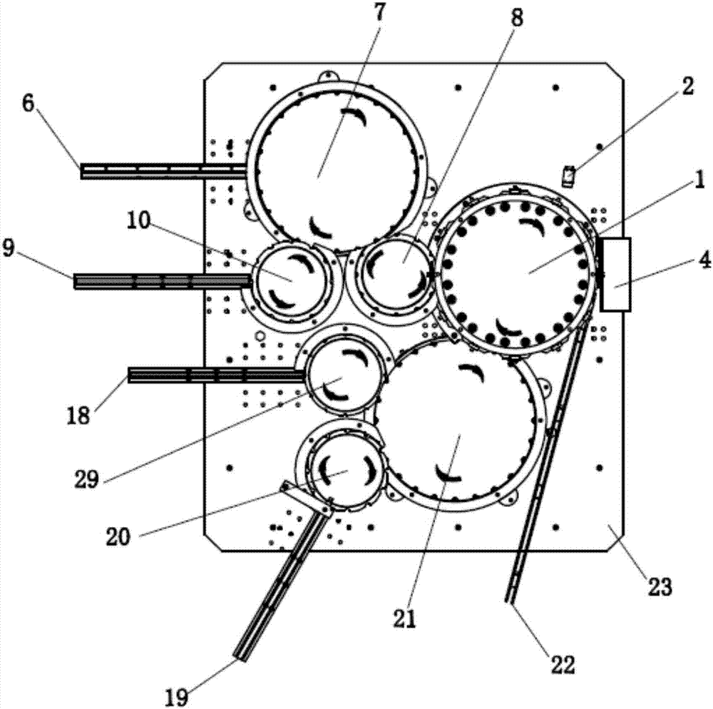 Automatic unqualified product removing mechanism of rotating disk type assembling machine