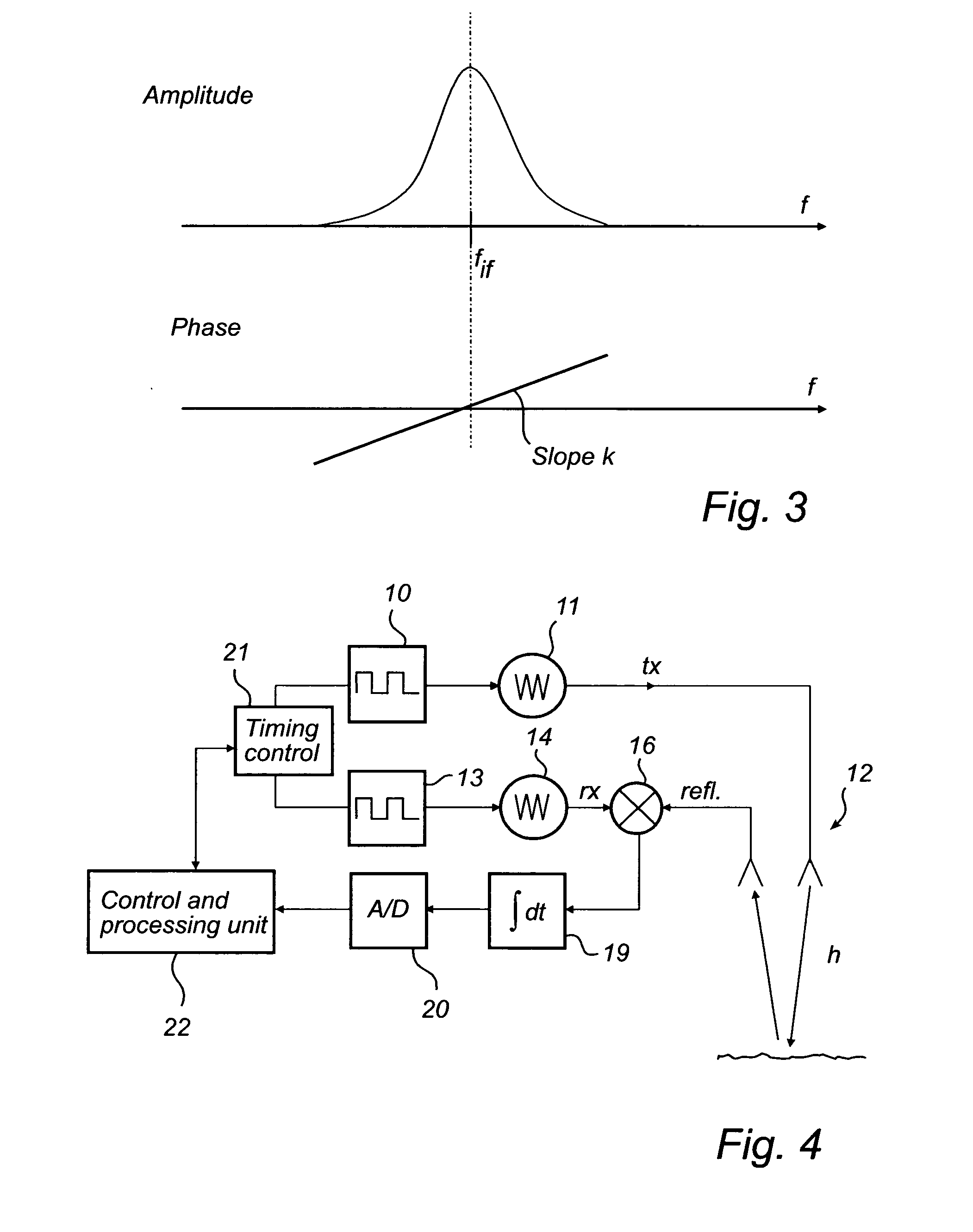 Pulsed radar level gauging with relative phase detection