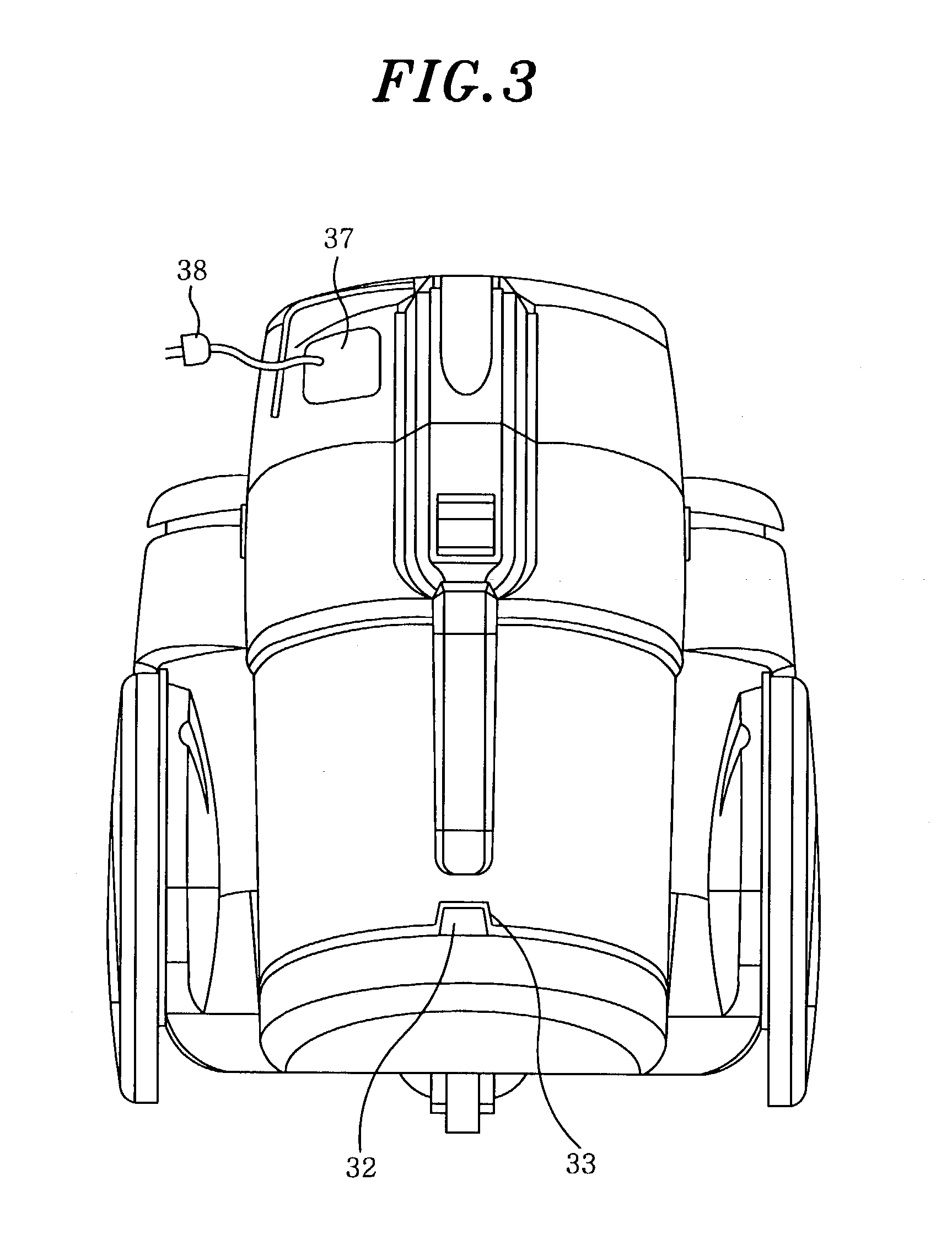 Vacuum cleaner having a slanted pedestal