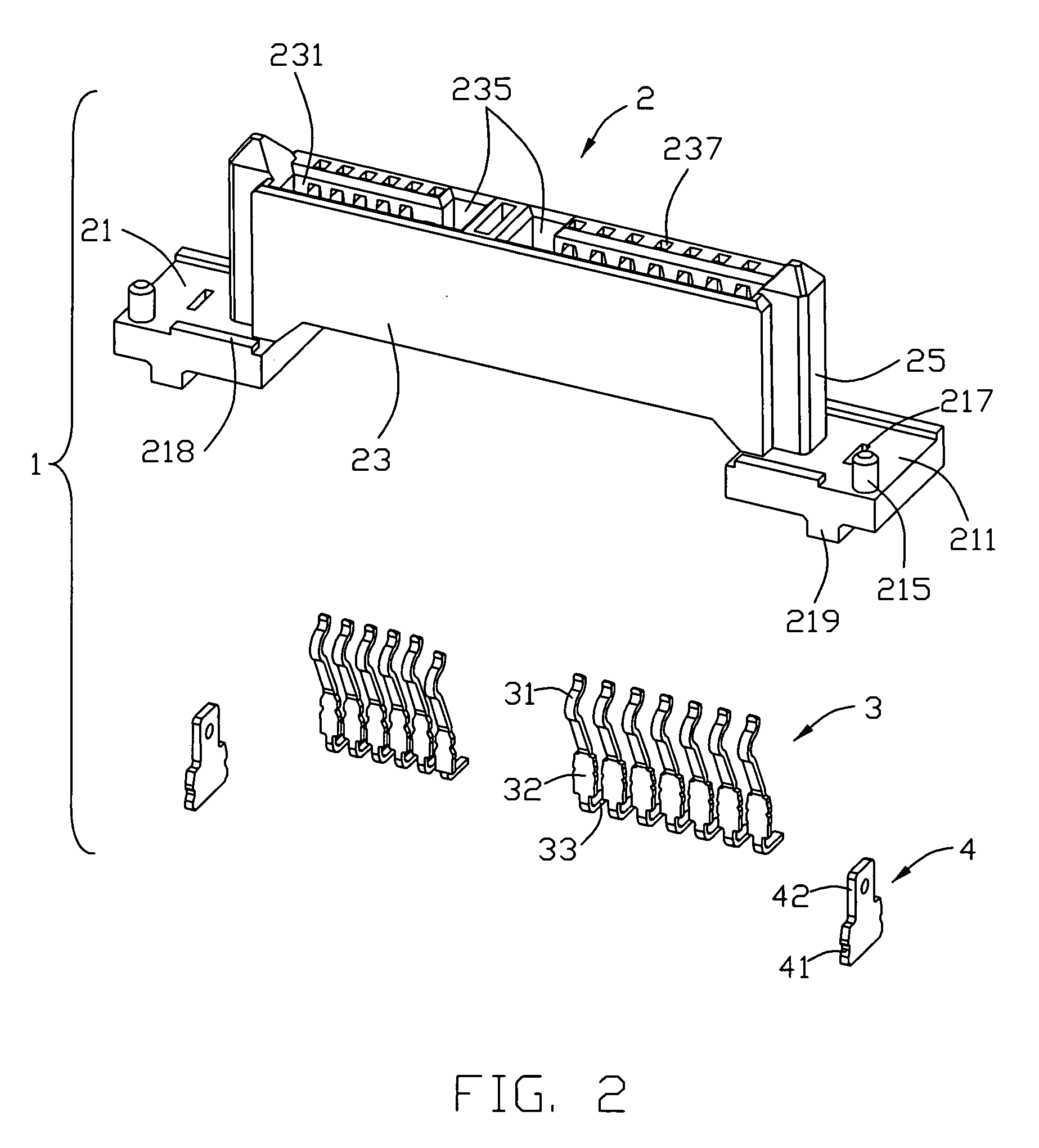 Electrical connector having low broad mounting profile