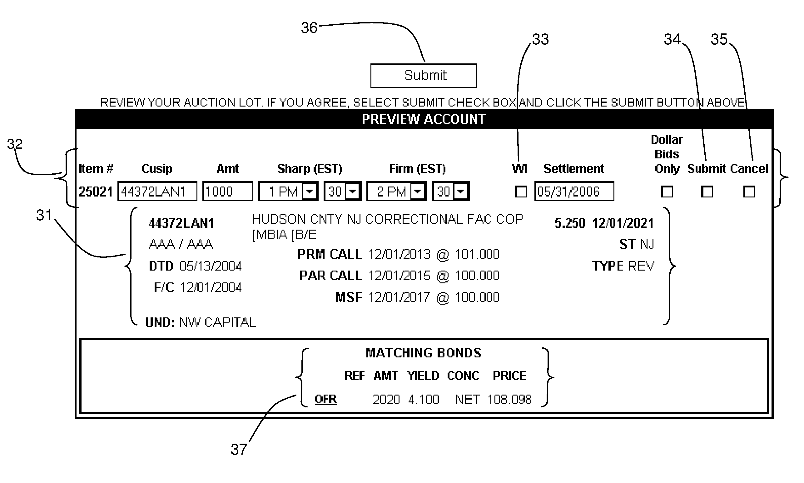 Securities auction system and method