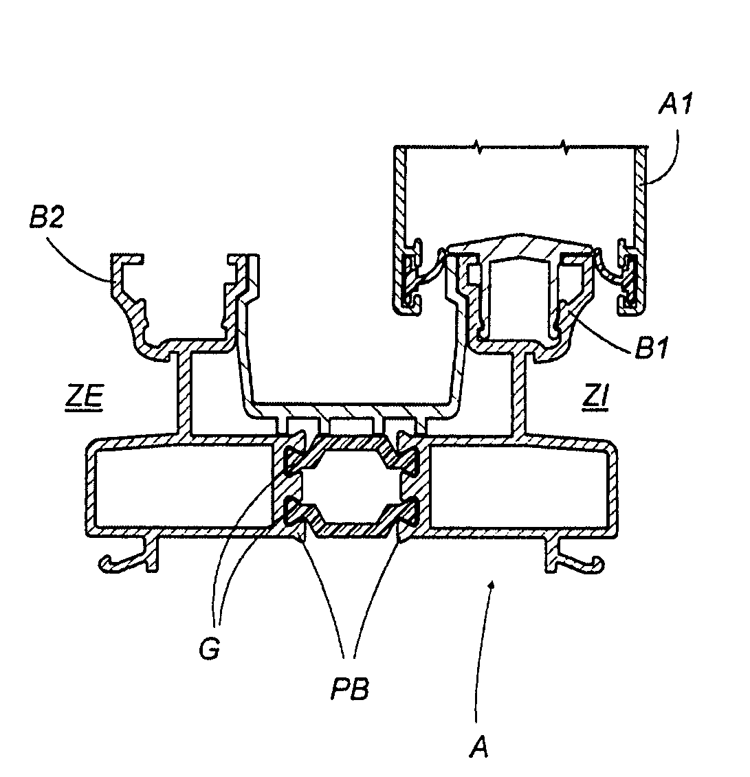 Profile for sliding windows or doors, method for making the profile, and window or door obtained with the profile