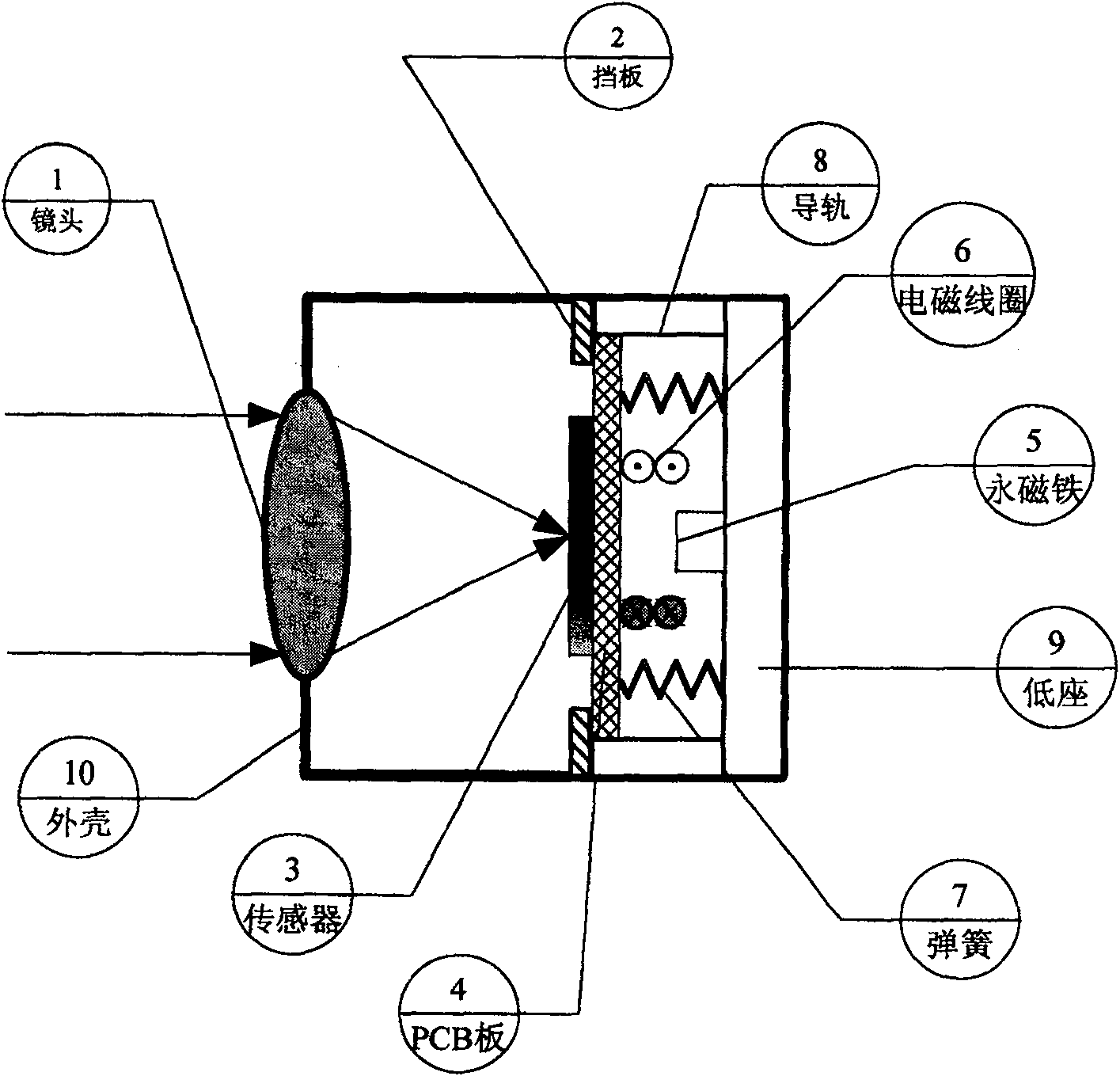 Method for realizing minisize camera automatic focusing and minisize camera thereof