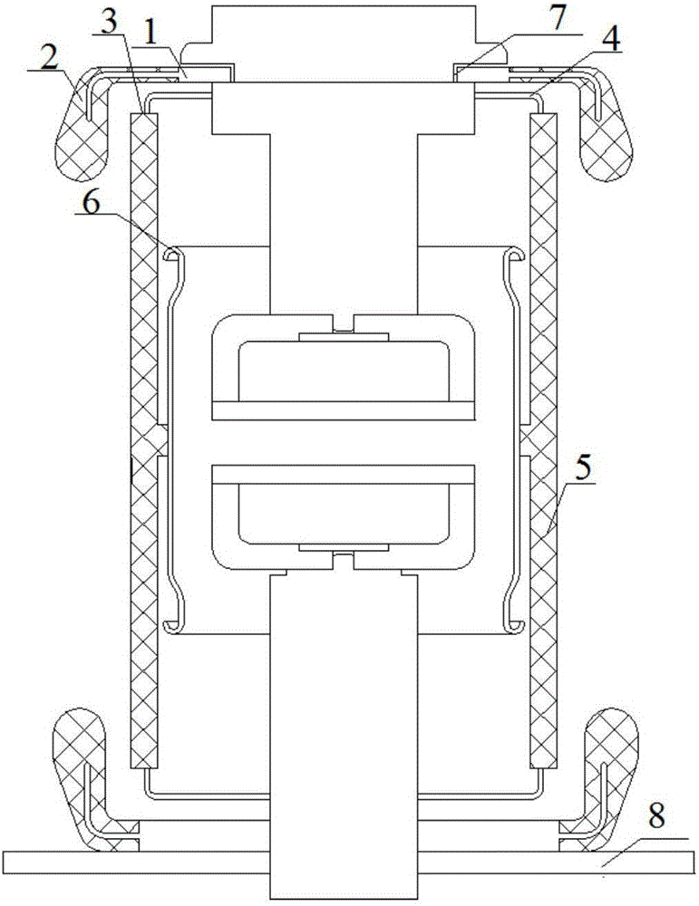 Vacuum arc extinguish chamber with composite shielding structures